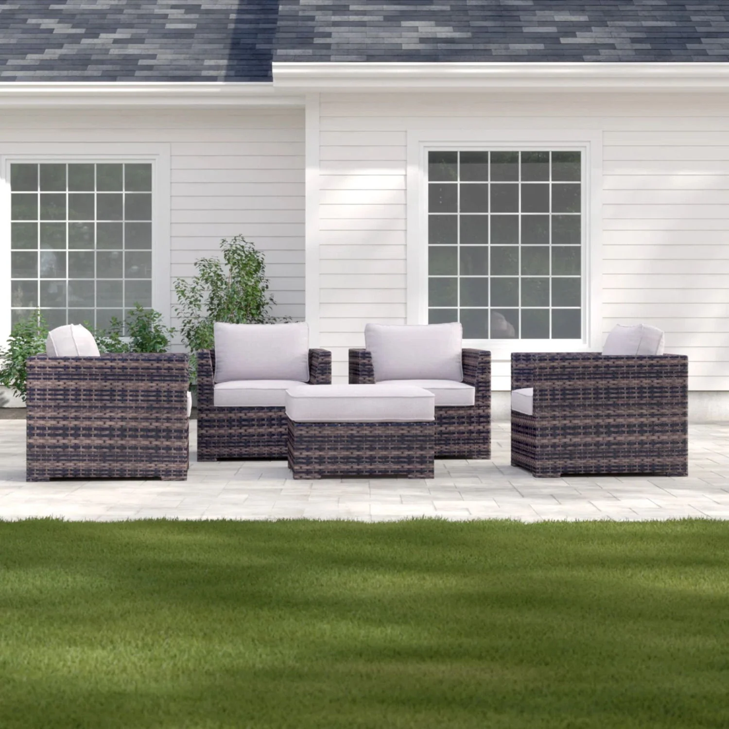 Outdoor Patio Chair Set For Patio With Foam Cushions - Image 5