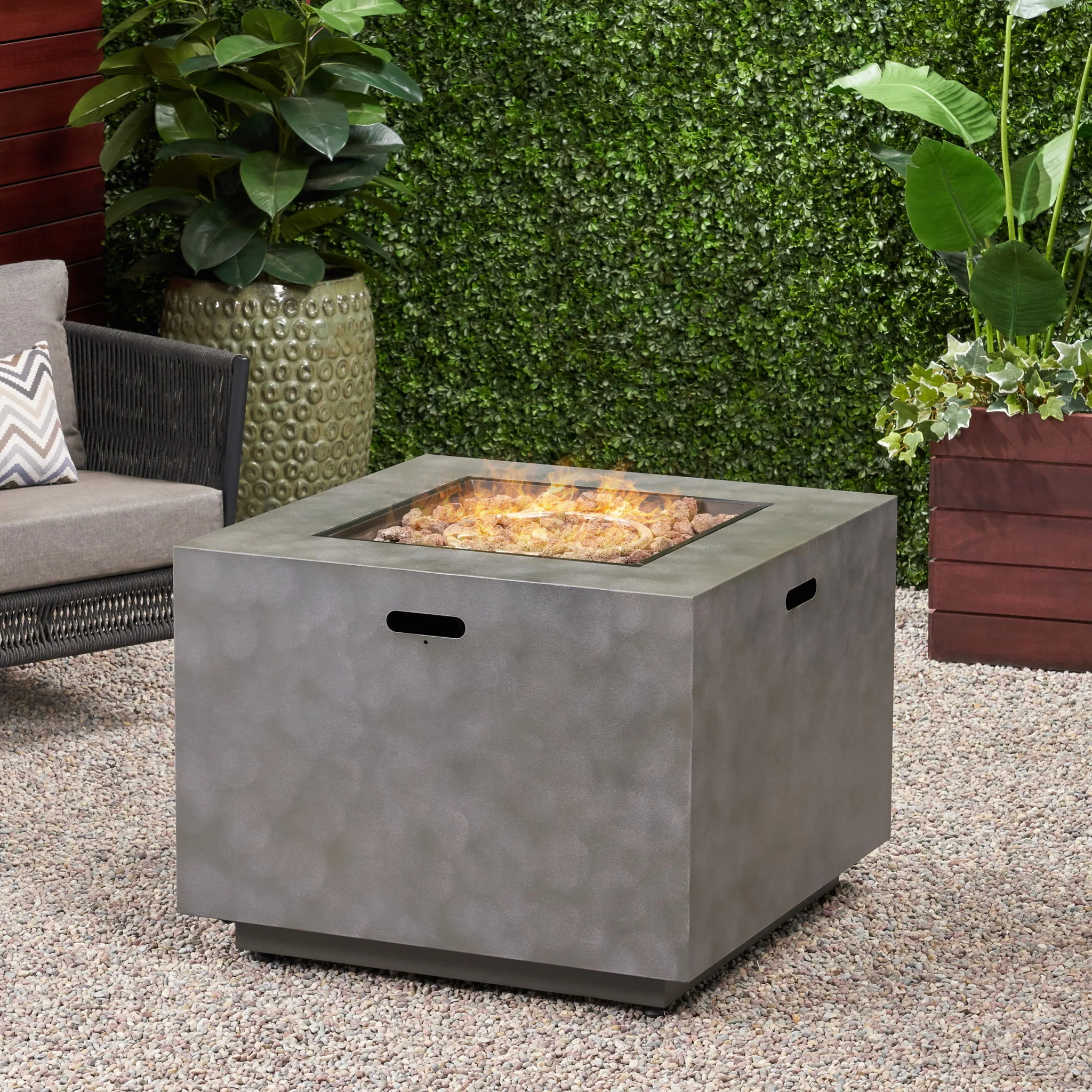 Outdoor Patio Gas Burning Fire Pit Table 50, 000 Btu, Square - Image 7