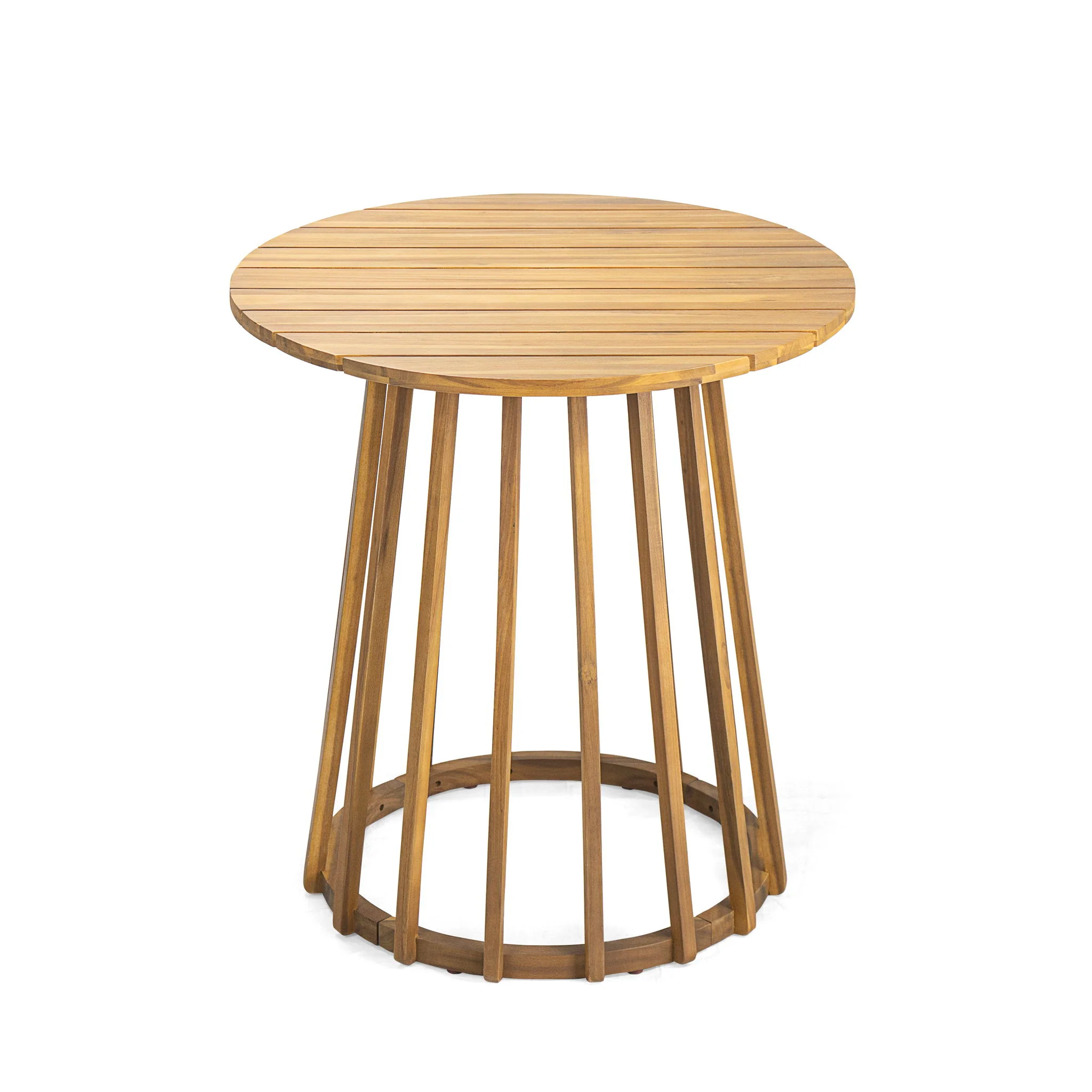 Outdoor Round Top Dining Table, Round Bistro Table - Teak - Image 2