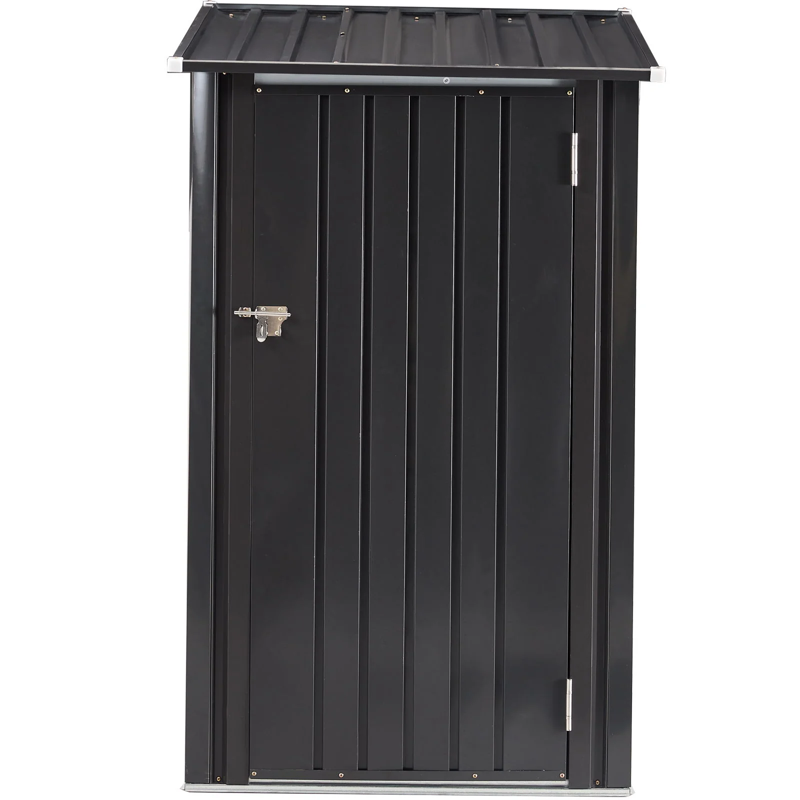 Outdoor Storage Shed, Metal Steel Garden Shed With Single Lockable Door, Small Shed Outdoor Steel Utility Tool Shed For Backyard Patio Garden Lawn - Black - Image 3