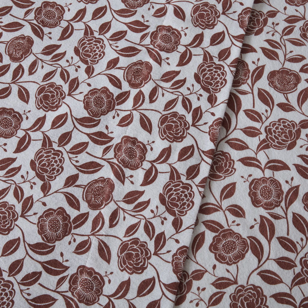 Oversized Flannel - 4 Piece Full Sheet Set - Rust Floral - Image 2