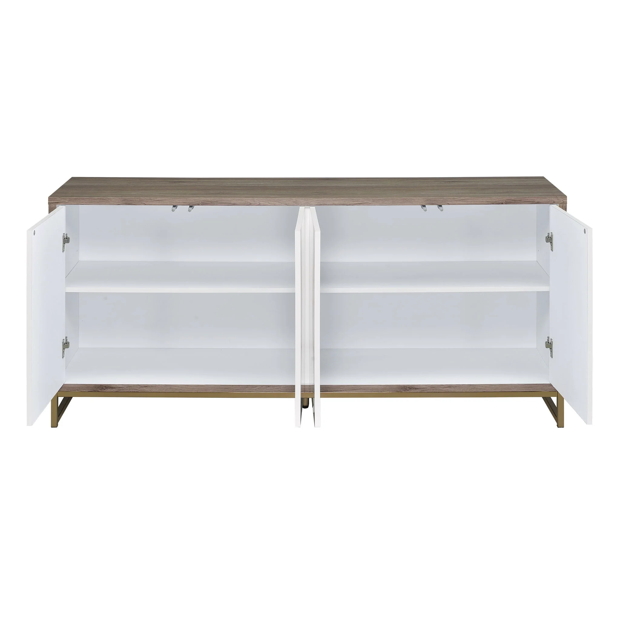 Paavan - Console Cabinet - White / ChampagneChampagne - Image 3
