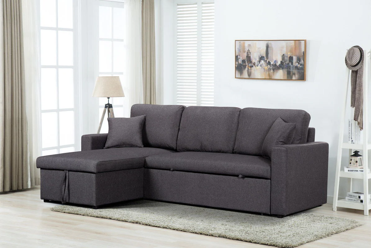 Paisley - Fabric Reversible Sleeper Sectional Sofa With Storage Chaise - Image 13