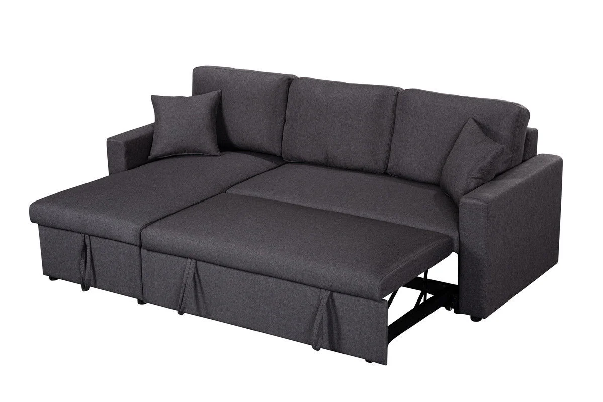 Paisley - Fabric Reversible Sleeper Sectional Sofa With Storage Chaise - Image 2