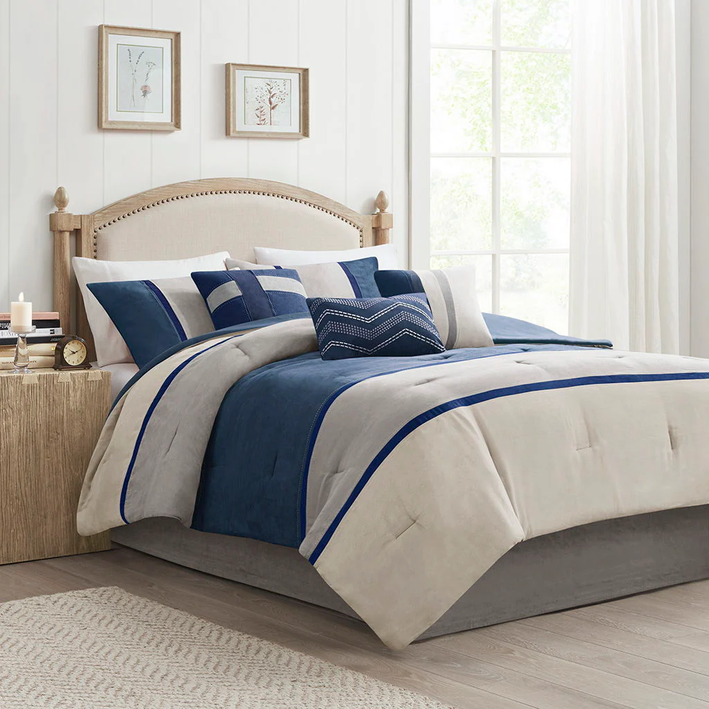 Palisades - Queen 7 Piece Comforter Set - Blue