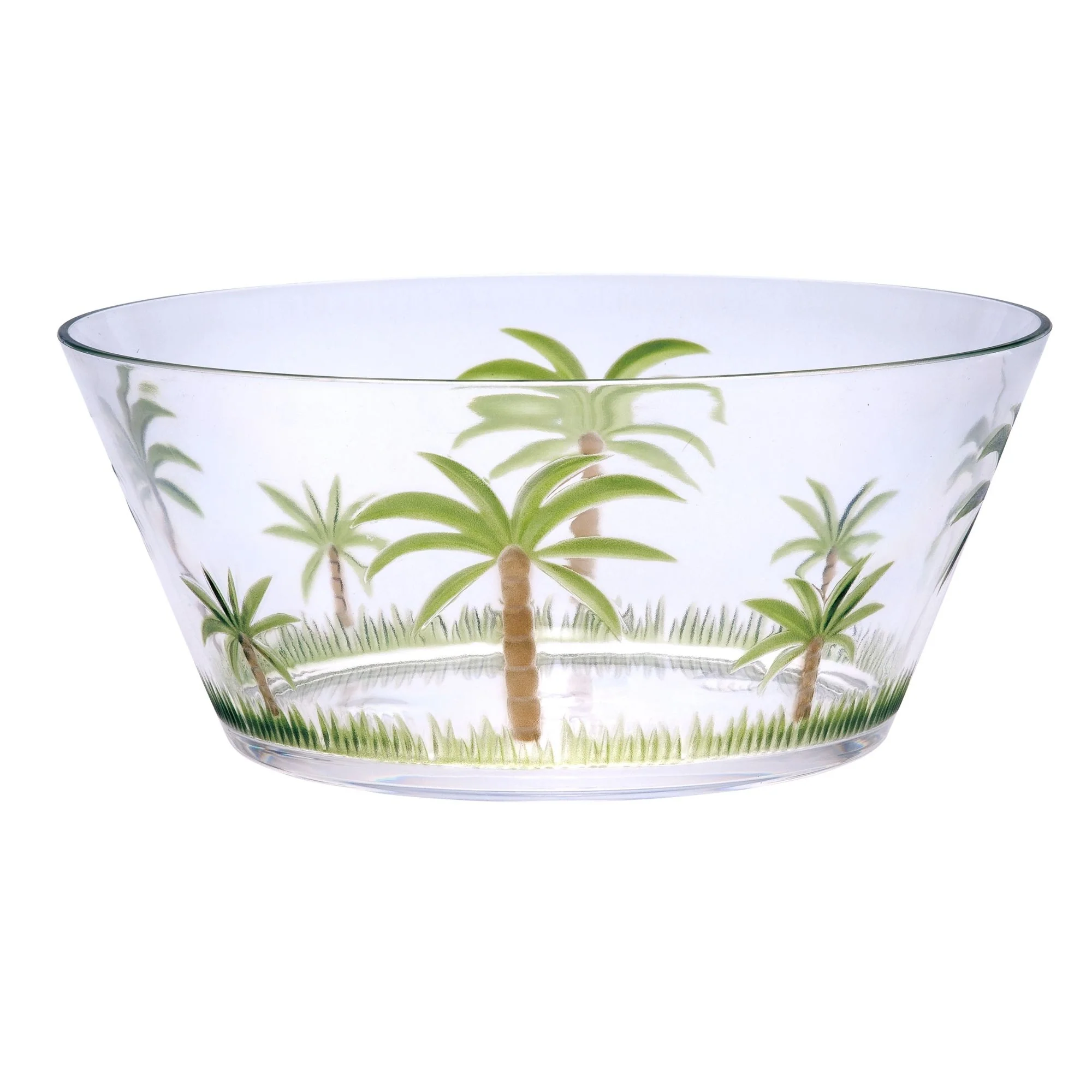 Palm Tree Acrylic Serving Bowls, Unbreakable Large Plastic Bowls - Image 2
