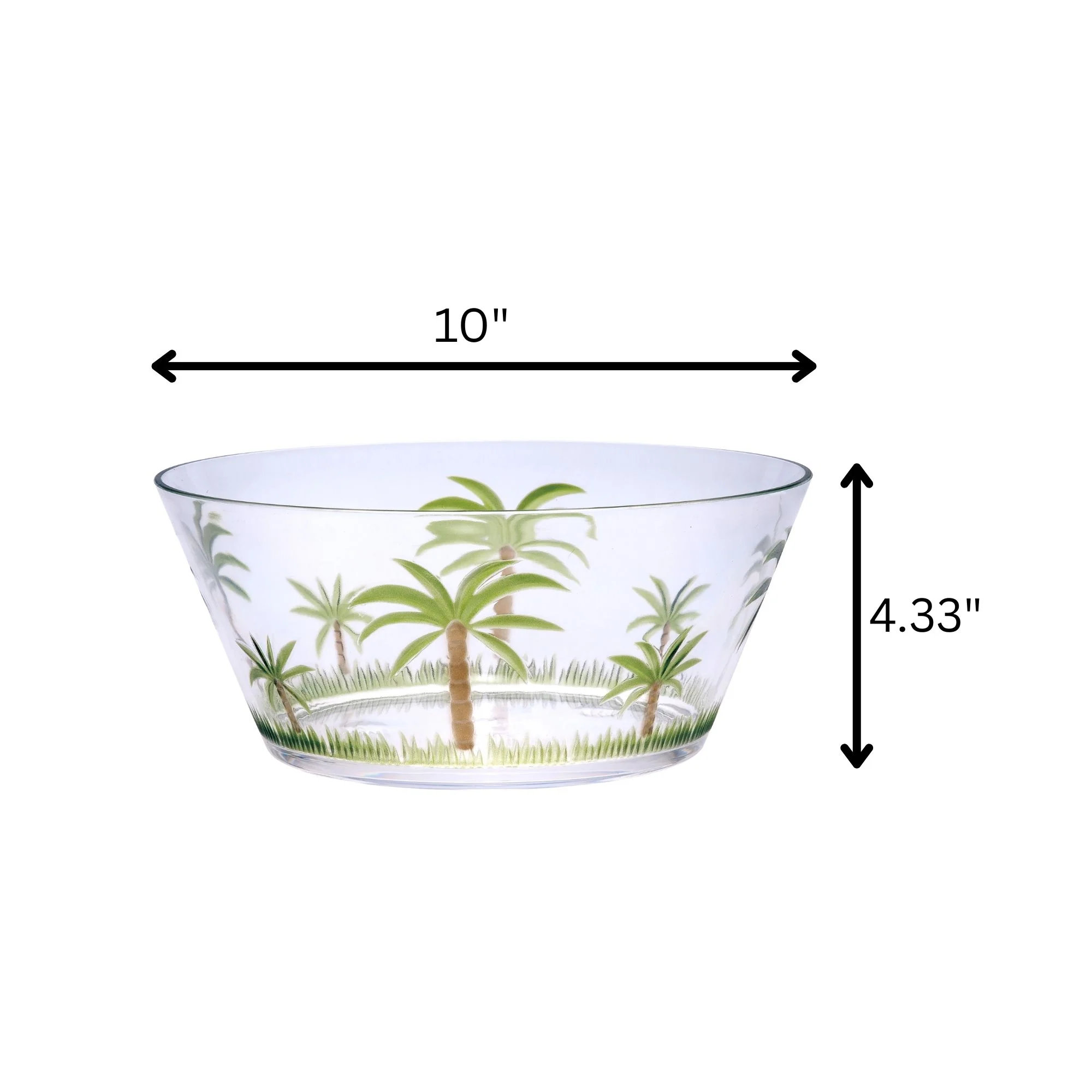 Palm Tree Acrylic Serving Bowls, Unbreakable Large Plastic Bowls - Image 5