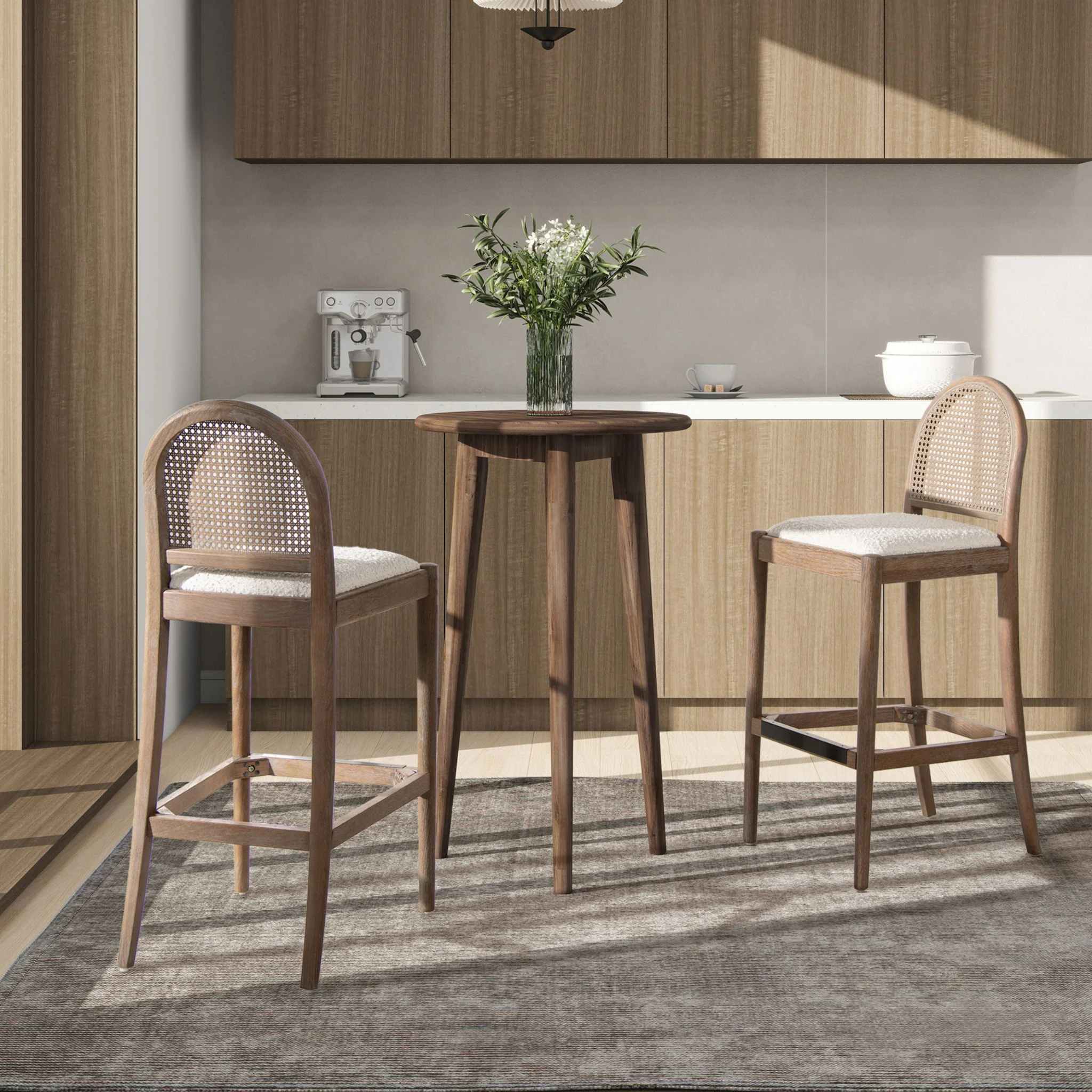 Panama - Curved Back Cane Bar Stool (Set of 2) - Image 2