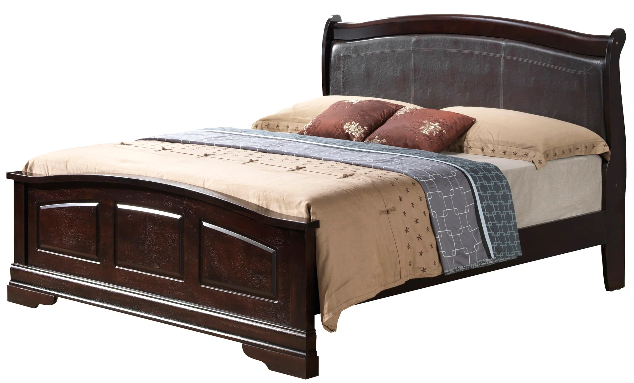 Panel Sleigh Bed Elegantly Crafted - Image 7