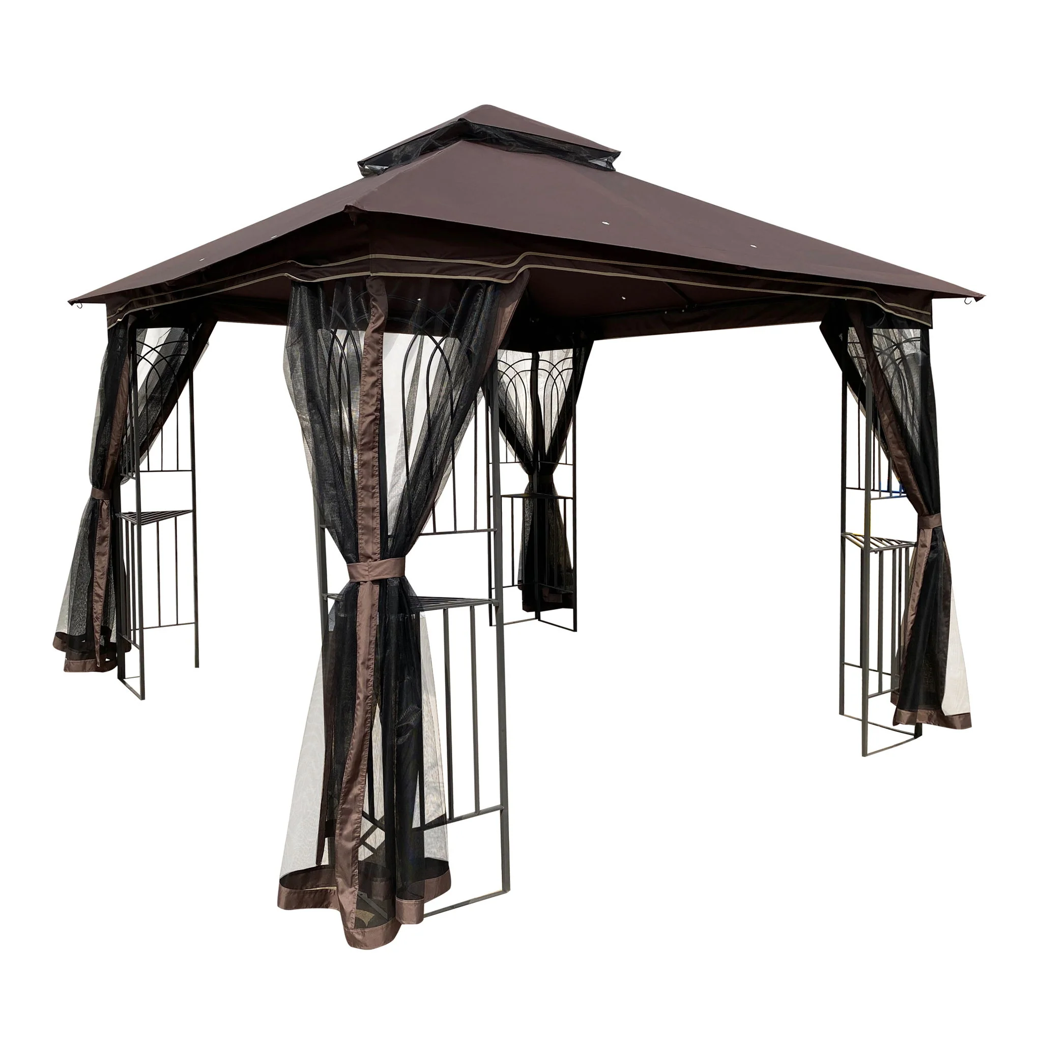 Patio Gazebo Tent With Ventilated Double Roof And Mosquito Net - Image 3