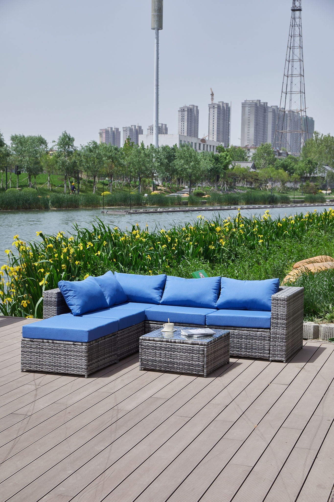 Patio Sofa With Cushions - Image 5