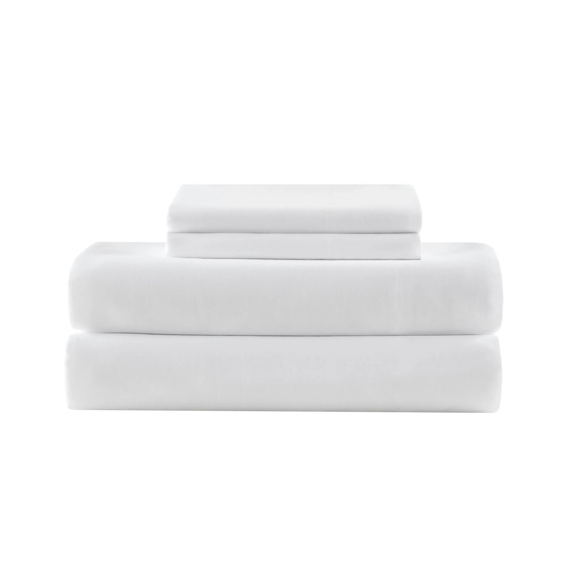 Percale Weave - Queen Luxury Cotton Sheet Set - Bright White - Image 3