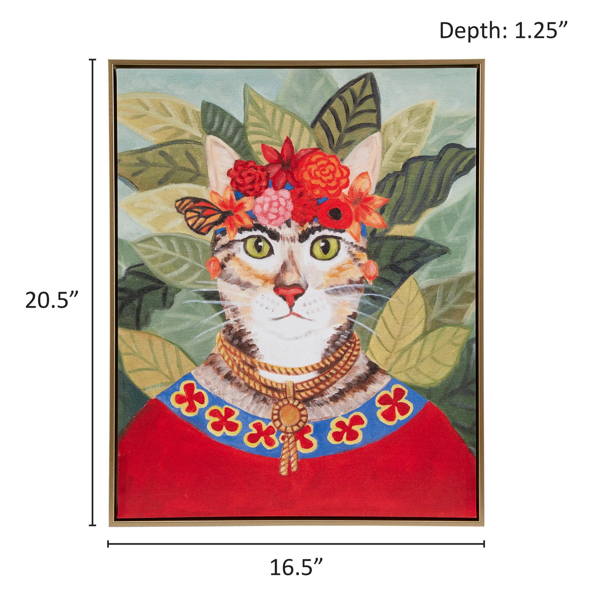 Pet Portrait - Bohemian Cat In Forest Framed Canvas Wall Art - Multi - Image 4