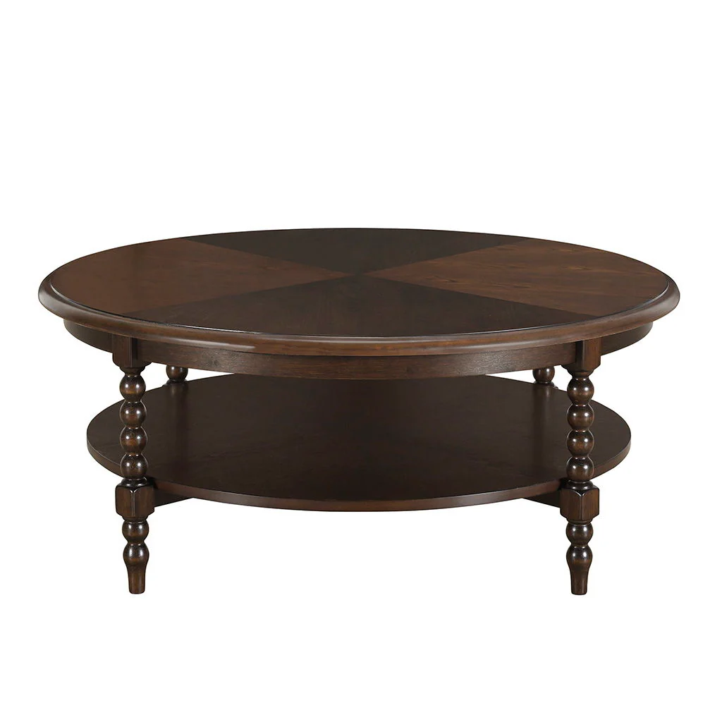 Philippe - Round Coffee Table With Shelf - Brown - Image 4