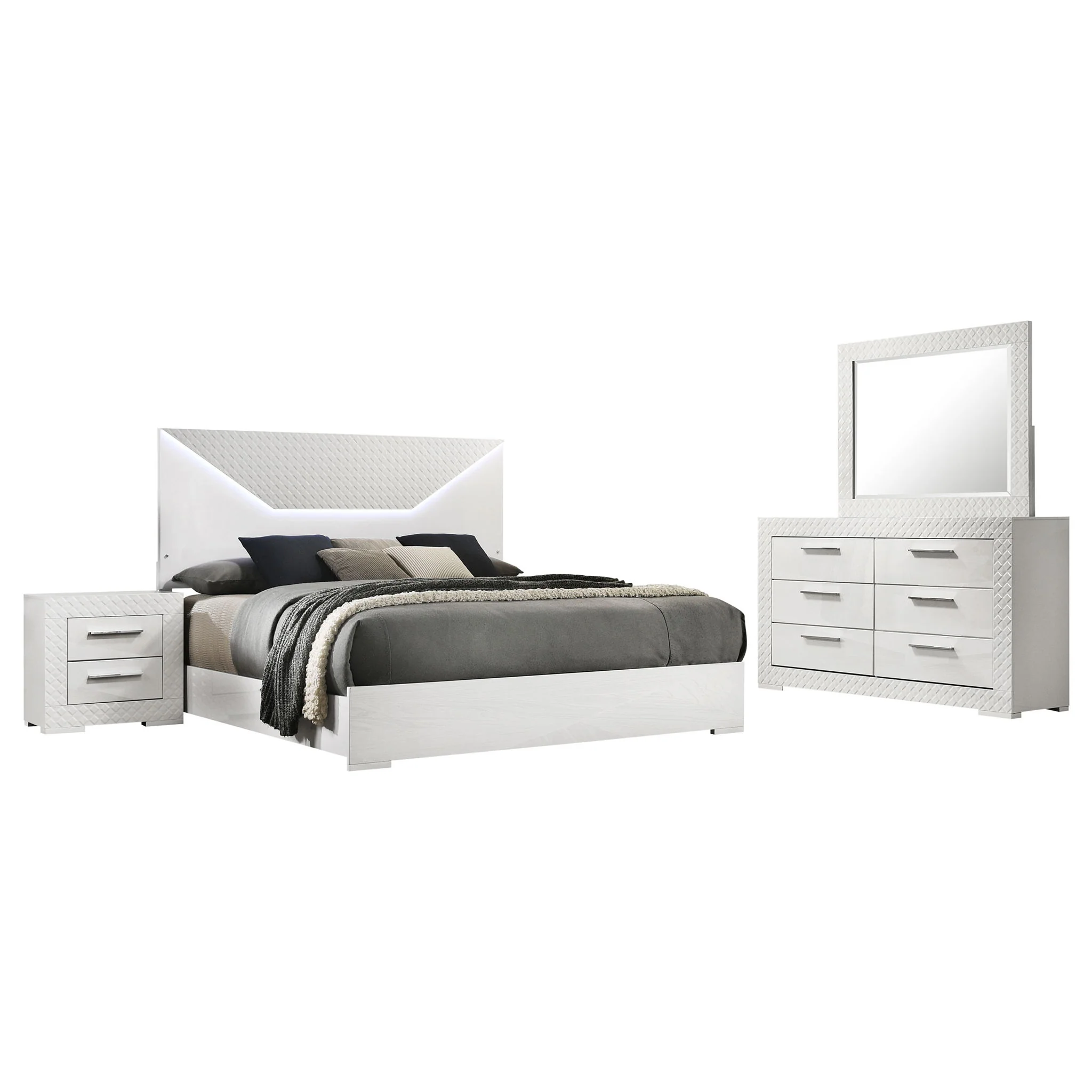 Pierce - 4 Piece Bedroom Set With LED Lighting - Image 4