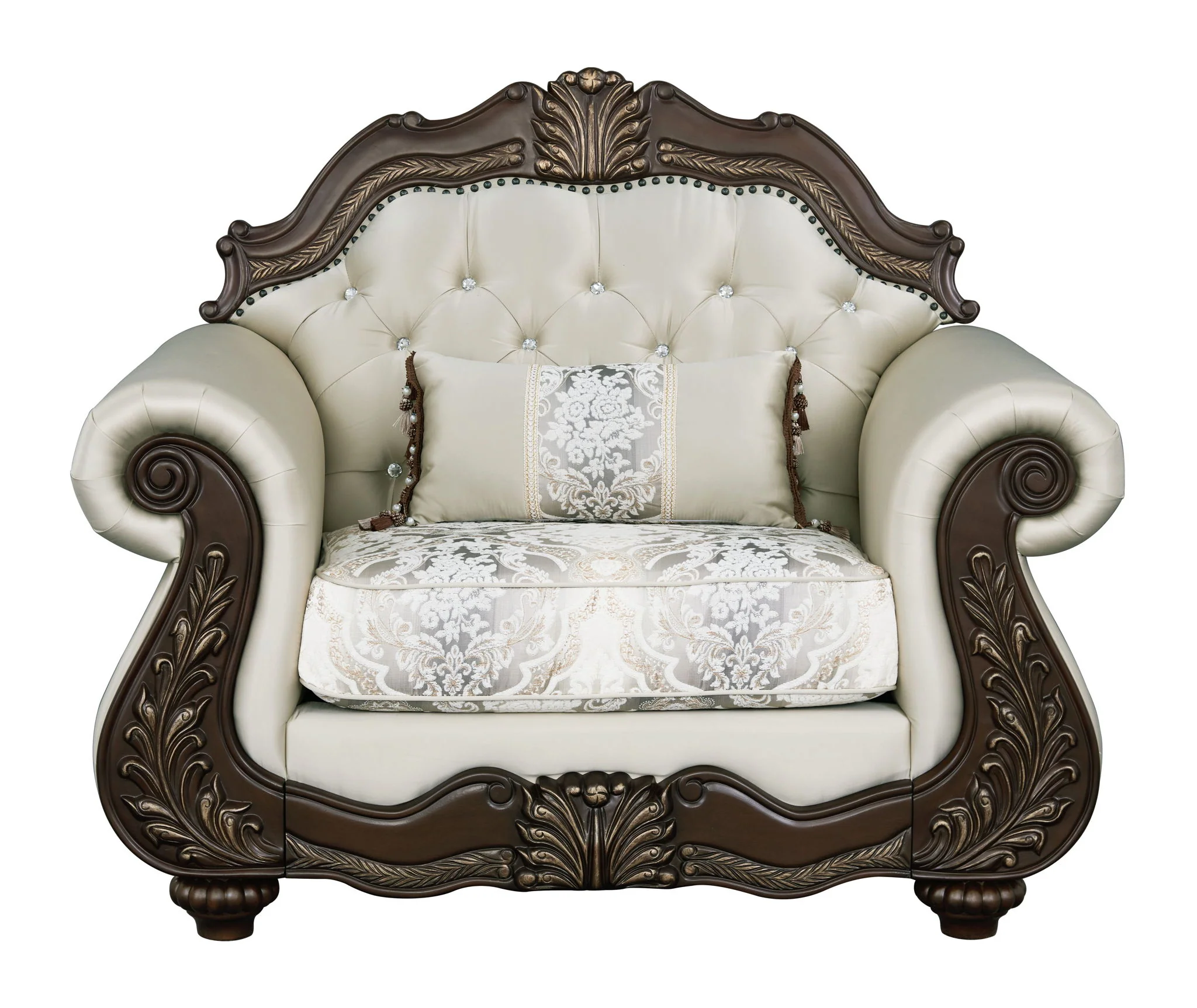 Pierce - Chair With Pillow - Beige / Cherry - Image 3