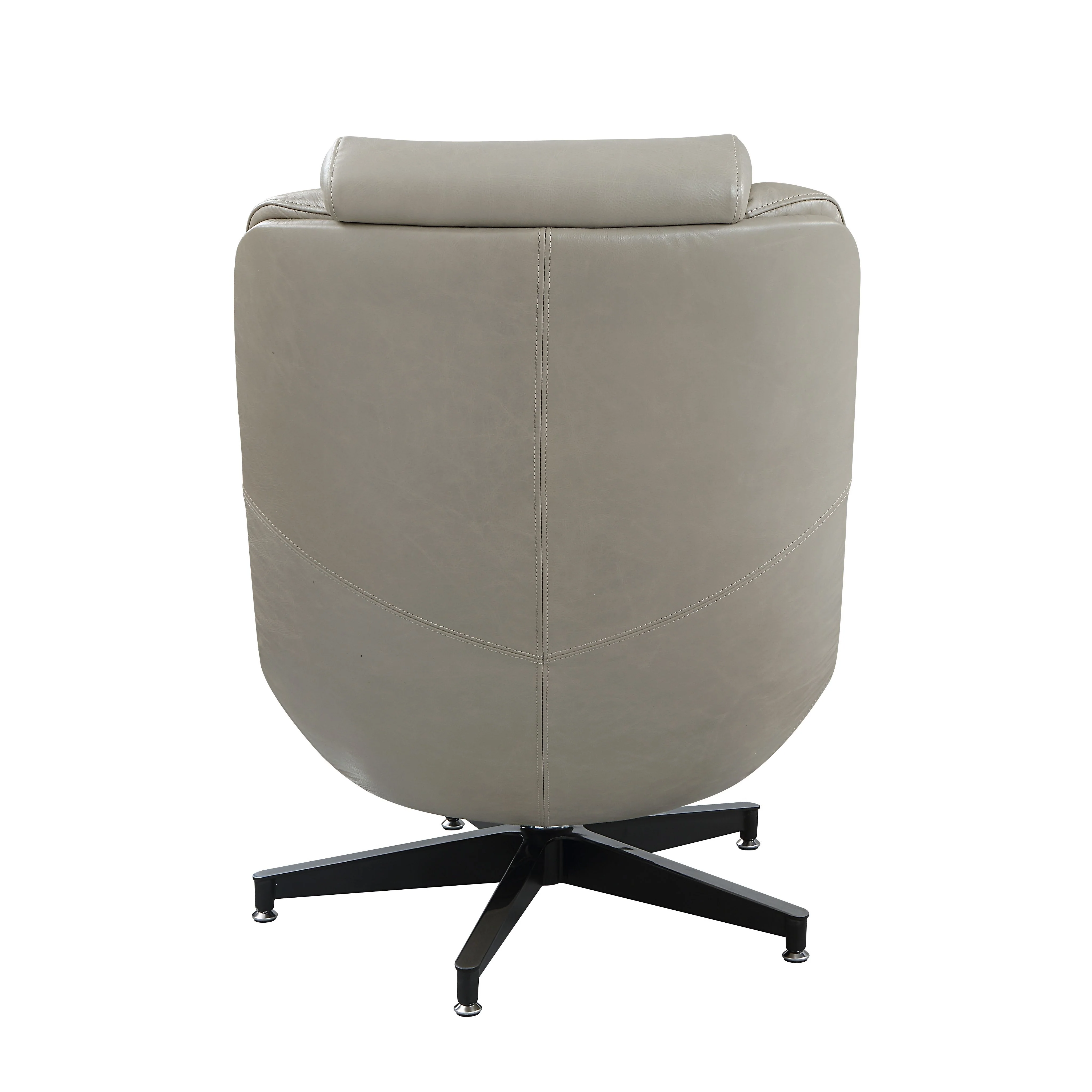 Piran - Top Grain Leather Accent Chair With Swivel - Twilight - Image 3
