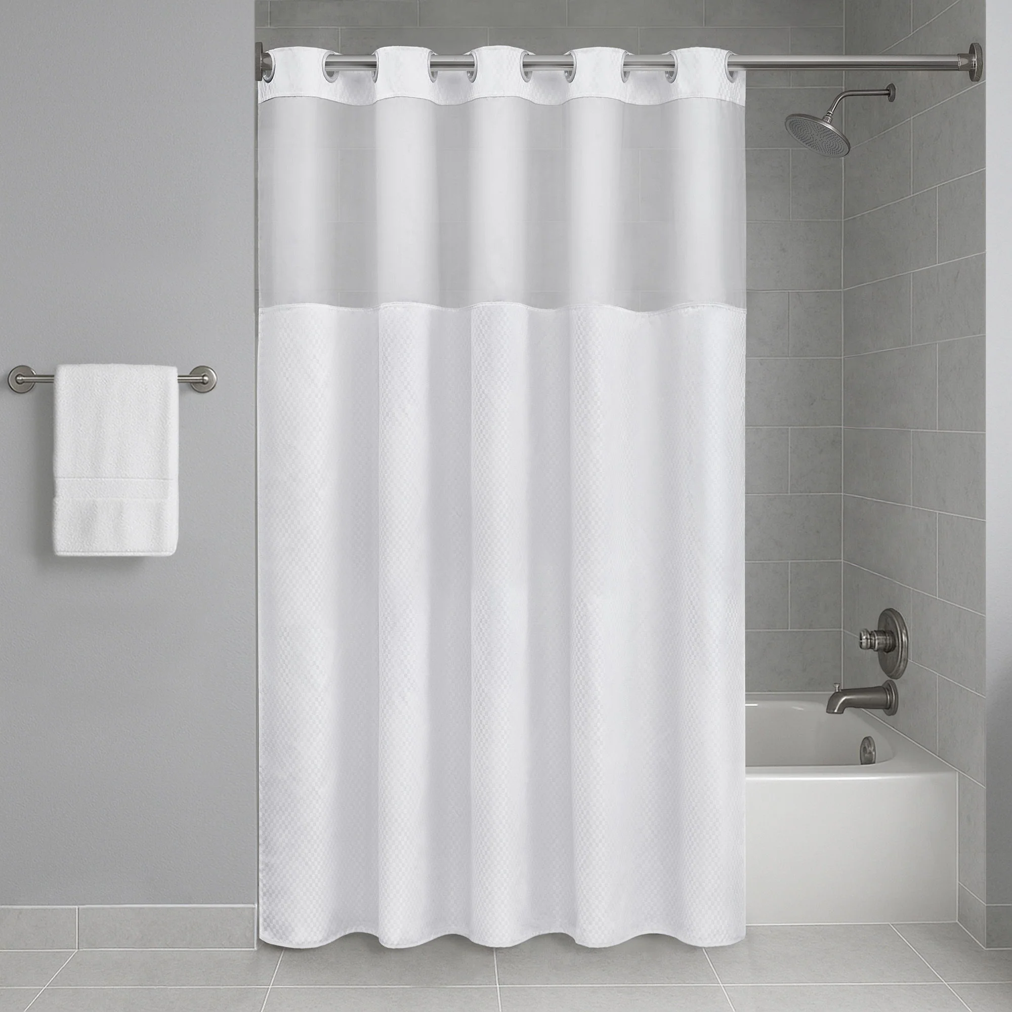 Plain Weave - Essential Shower Curtain - White