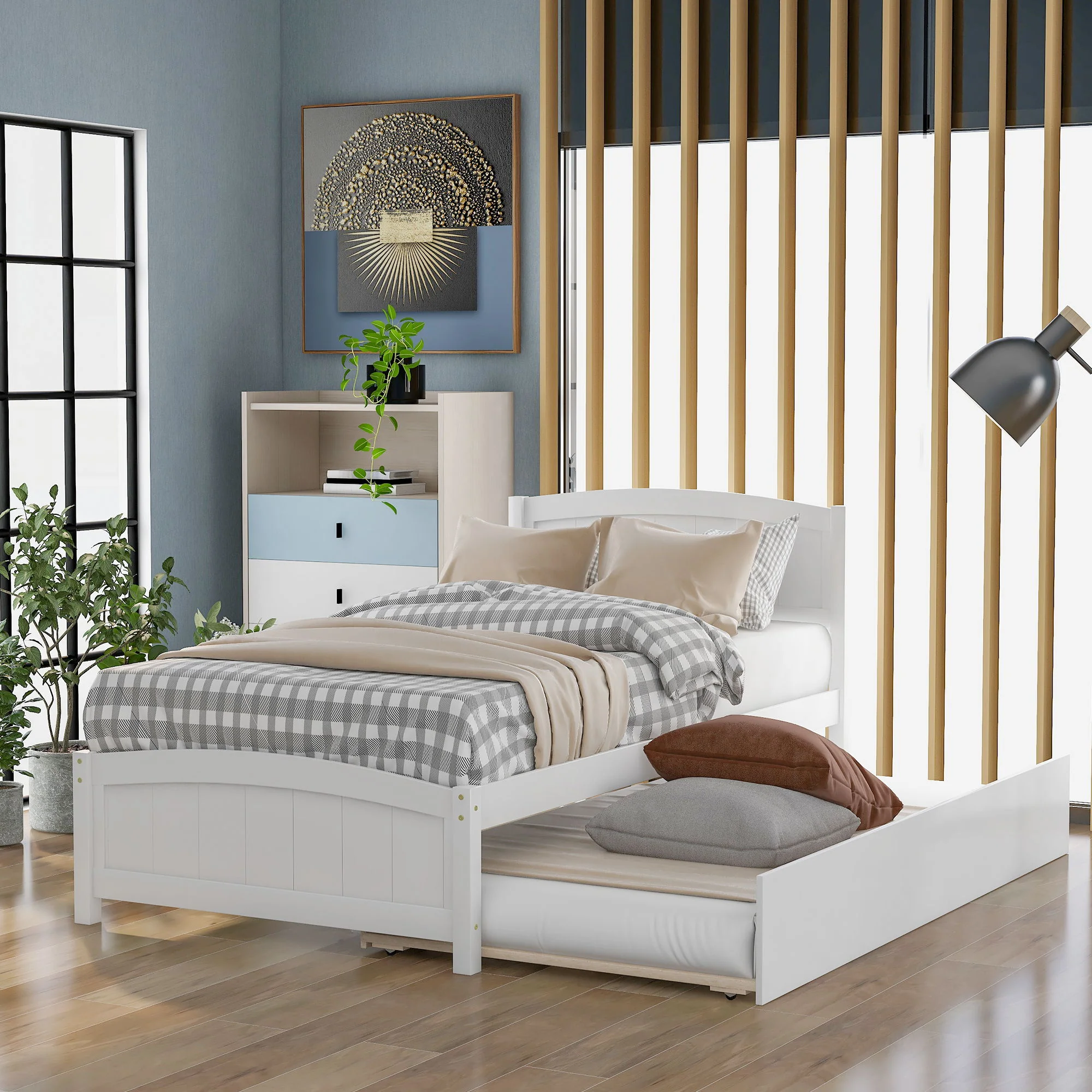 Platform Bed & Headboard, Footboard And Wood Slat Support - Image 6