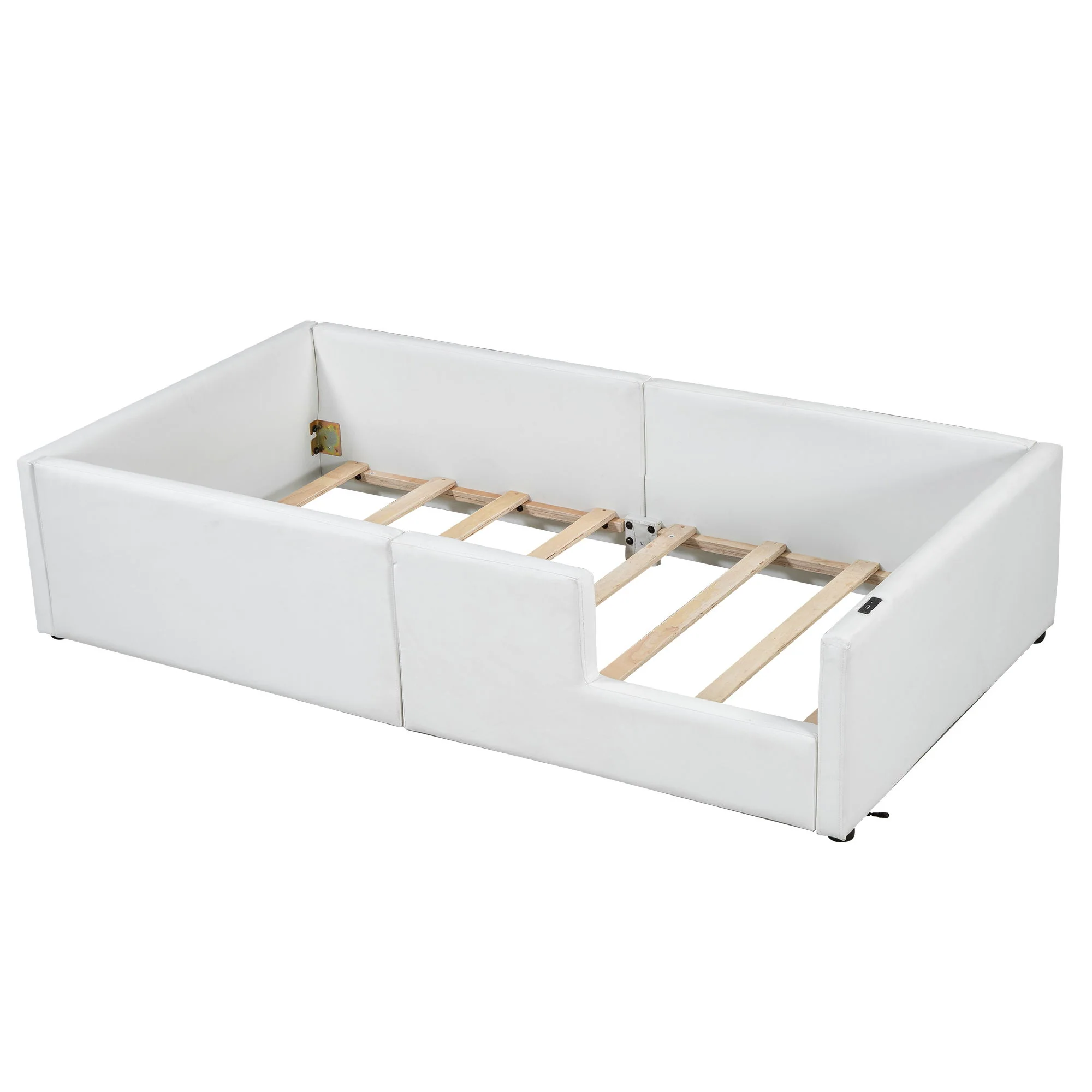 Platform Bed With Guardrail And Charging Station - Image 2
