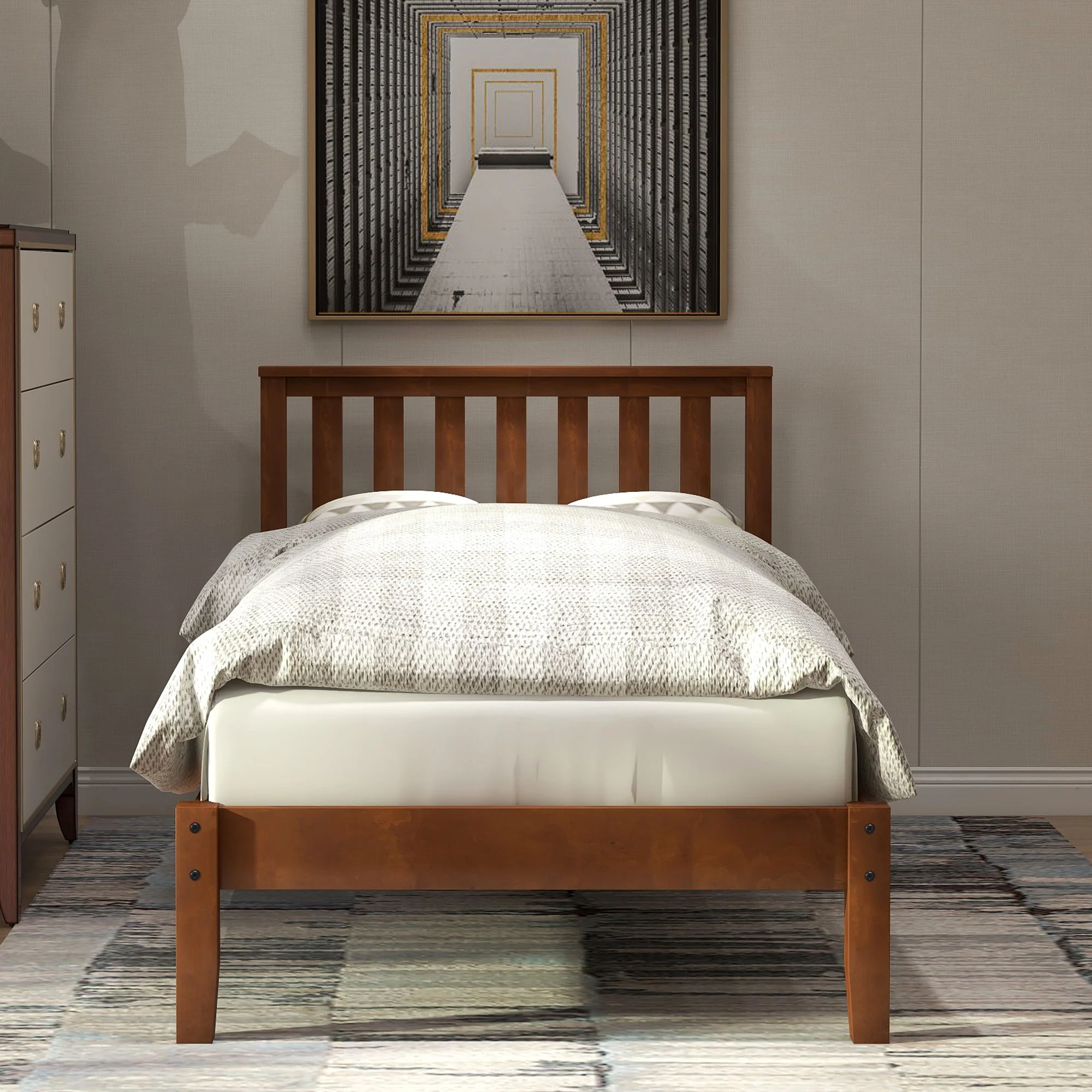 Platform Bed With Headboard, Footboard, Slat Support - Image 4