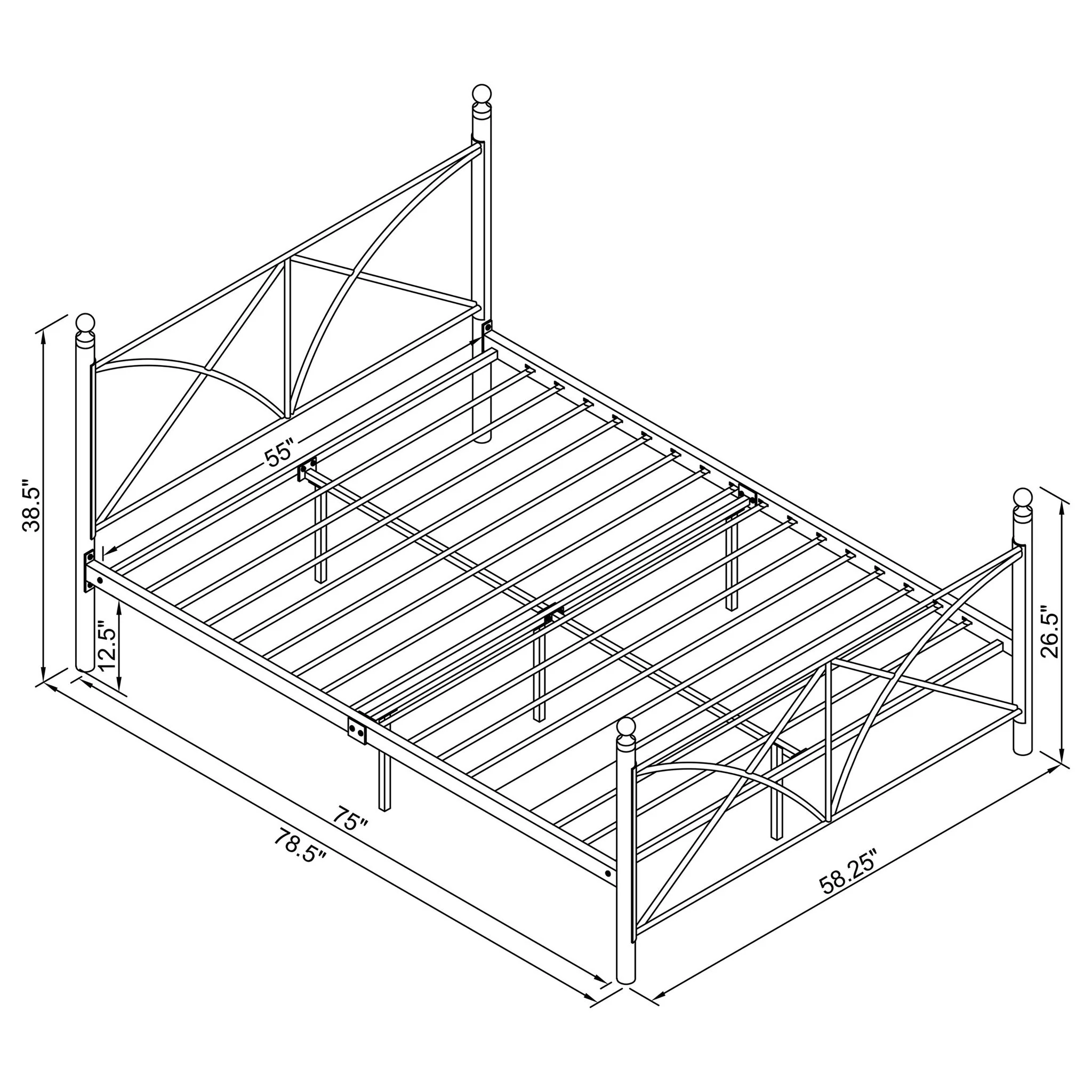 Platform Bed With Modern X-Style Design - Image 3
