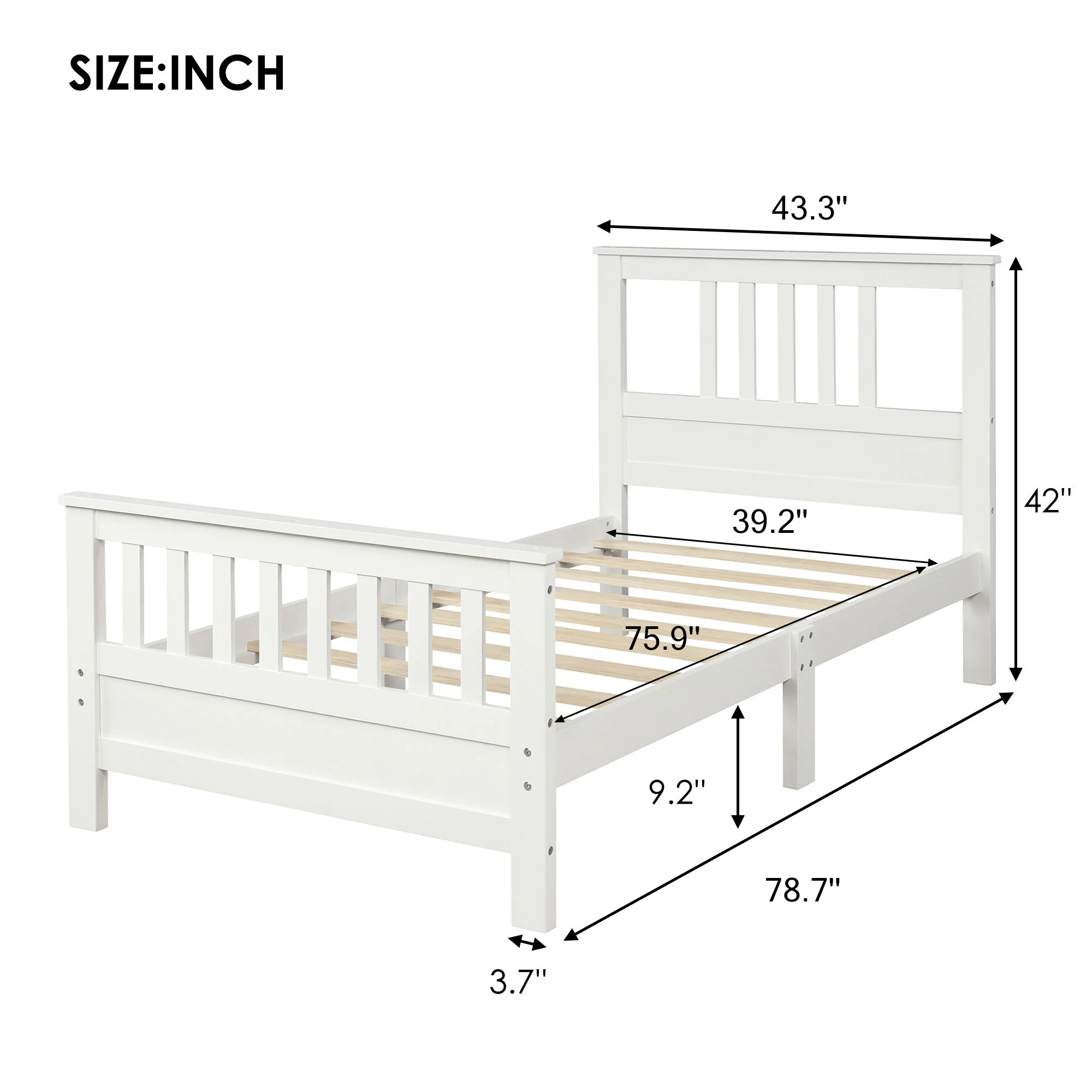 Platform Bed With Paneled Headboard And Footboard - Image 4