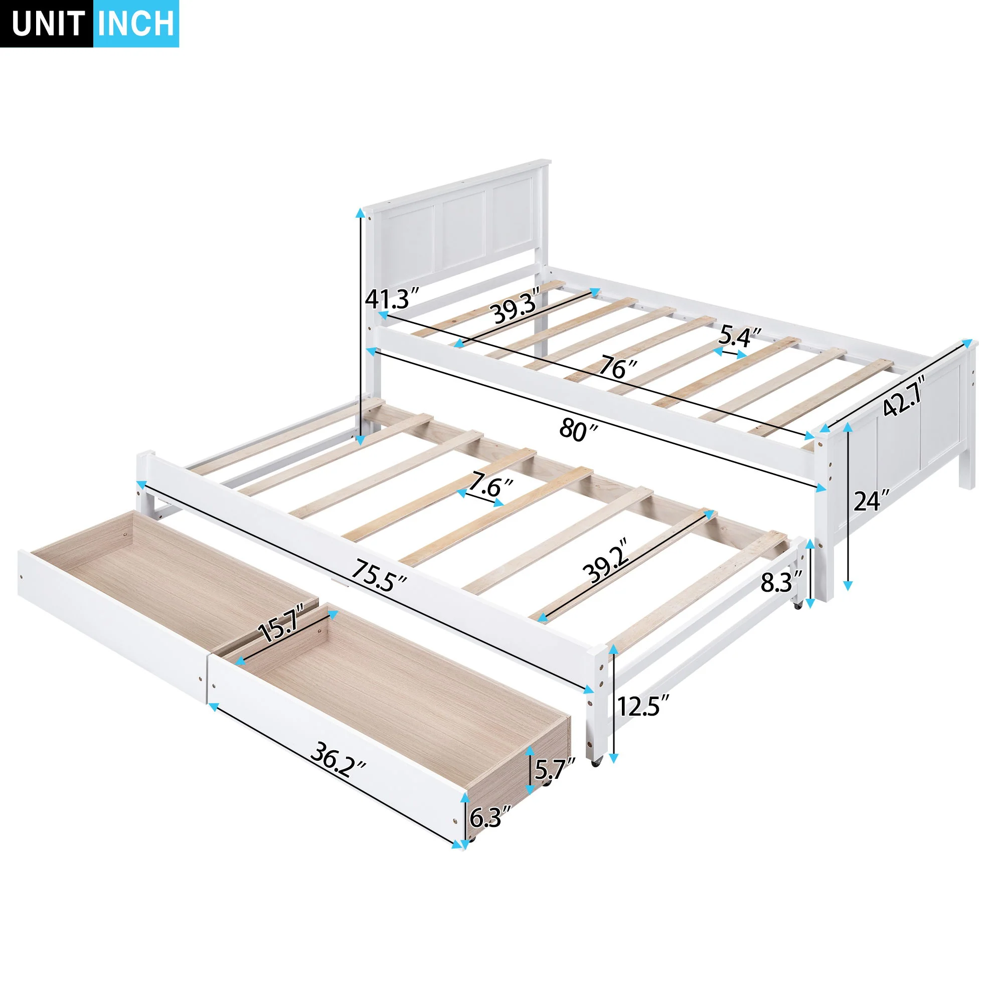 Platform Bed With Trundle And Drawers - Image 4