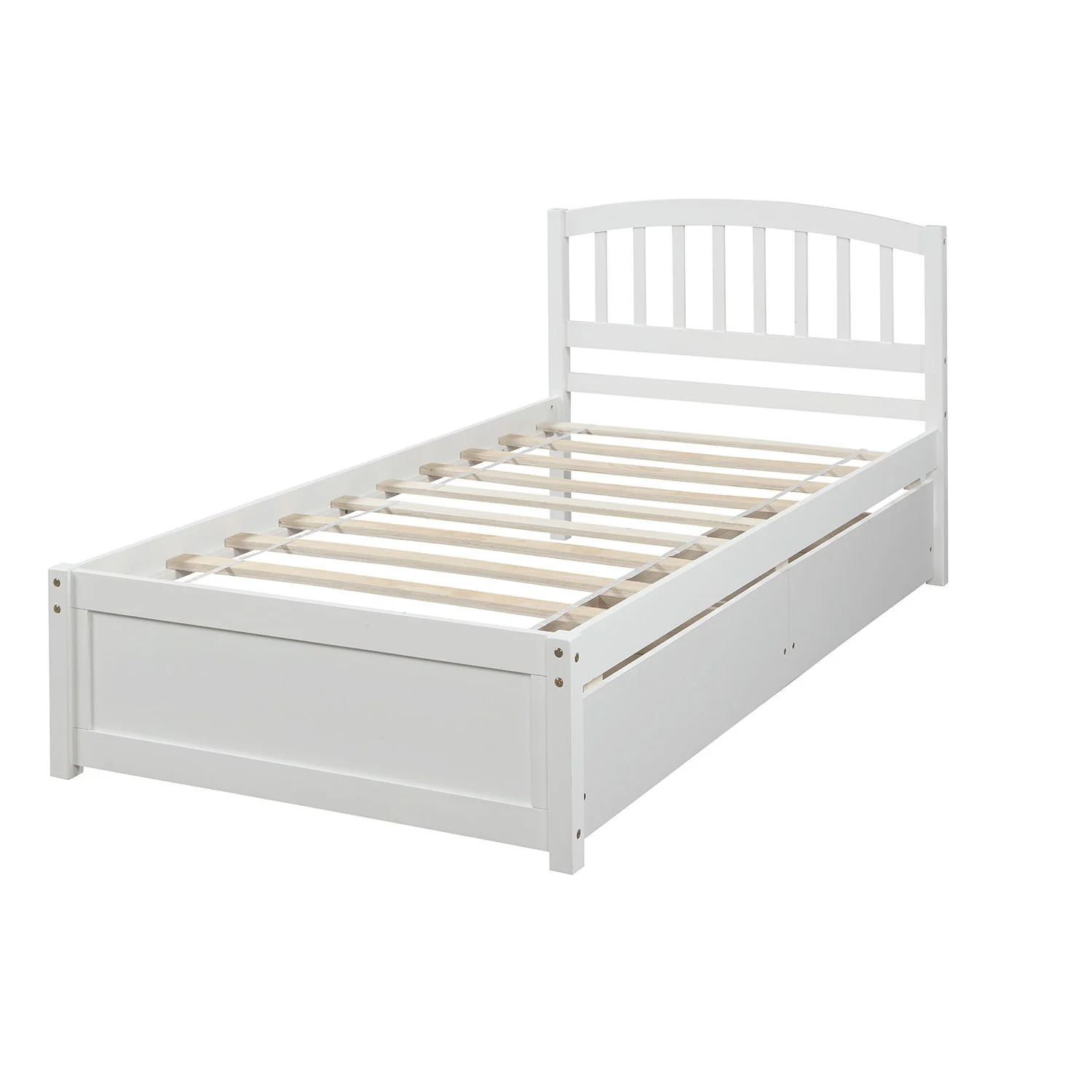 Platform Storage Bed Wood Bed Frame With Two Drawers And Headboard - Image 5