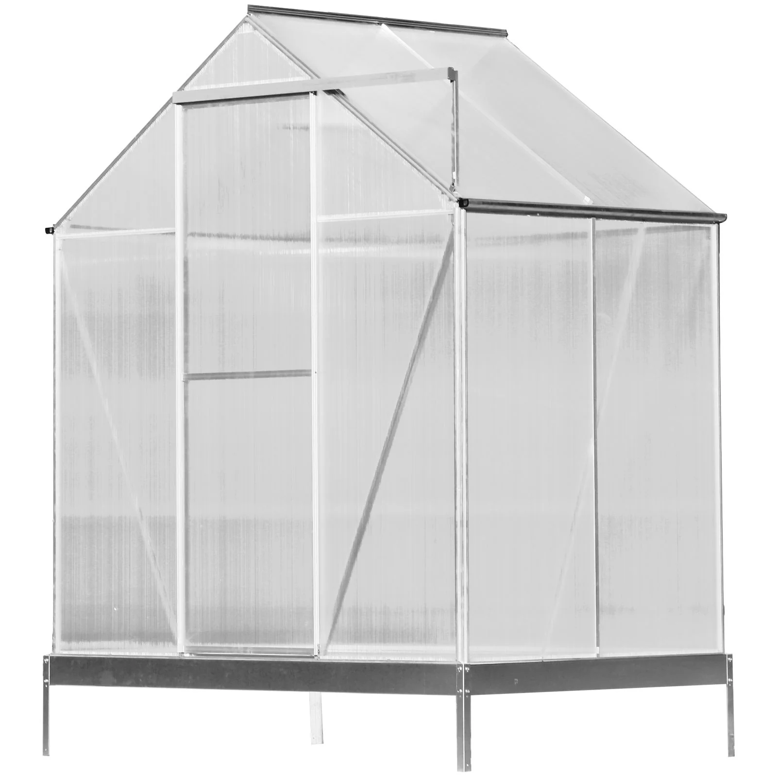 Polycarbonate house, Heavy Duty Outdoor Aluminum Walk-In House Kit With Rain Gutter, Vent And Door For Backyard Garden - Image 19