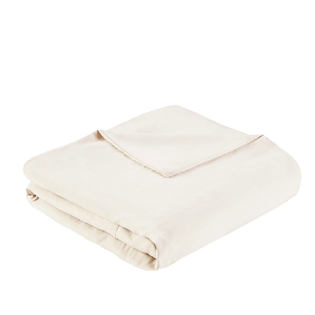Porter - Queen Soft Washed Pleated Duvet Cover Set - Neutral - Image 4