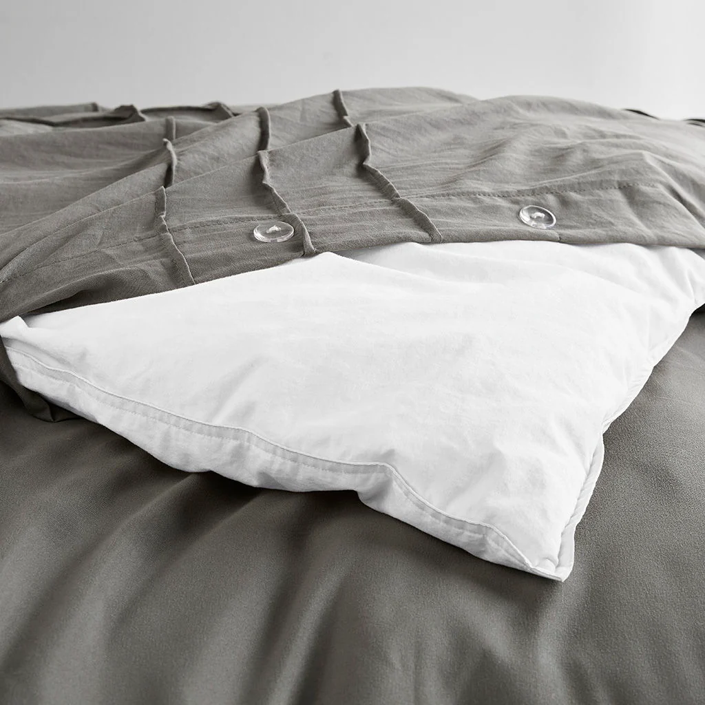 Porter - Twin/Twin Long Soft Washed Pleated Comforter Set - Gray - Image 4