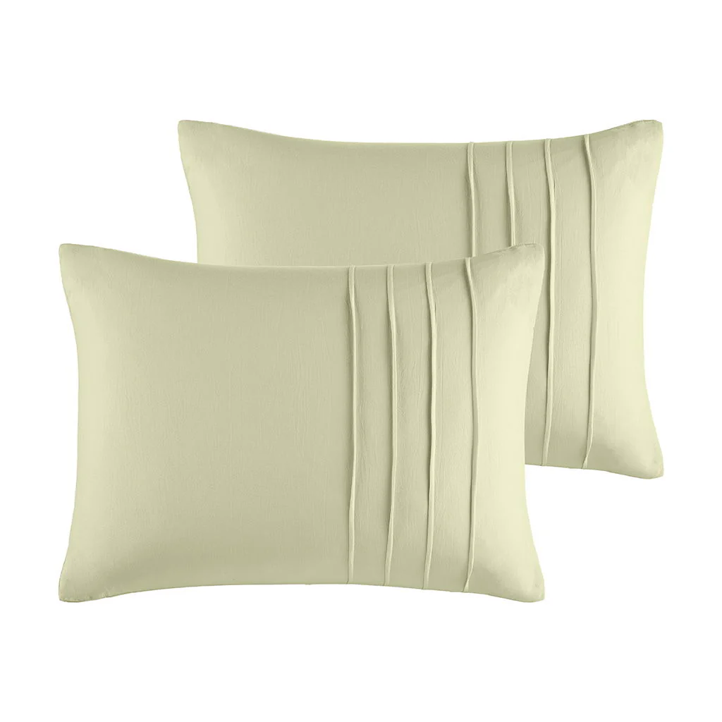 Porter - Twin/Twin Long Soft Washed Pleated Comforter Set - Sage - Image 4