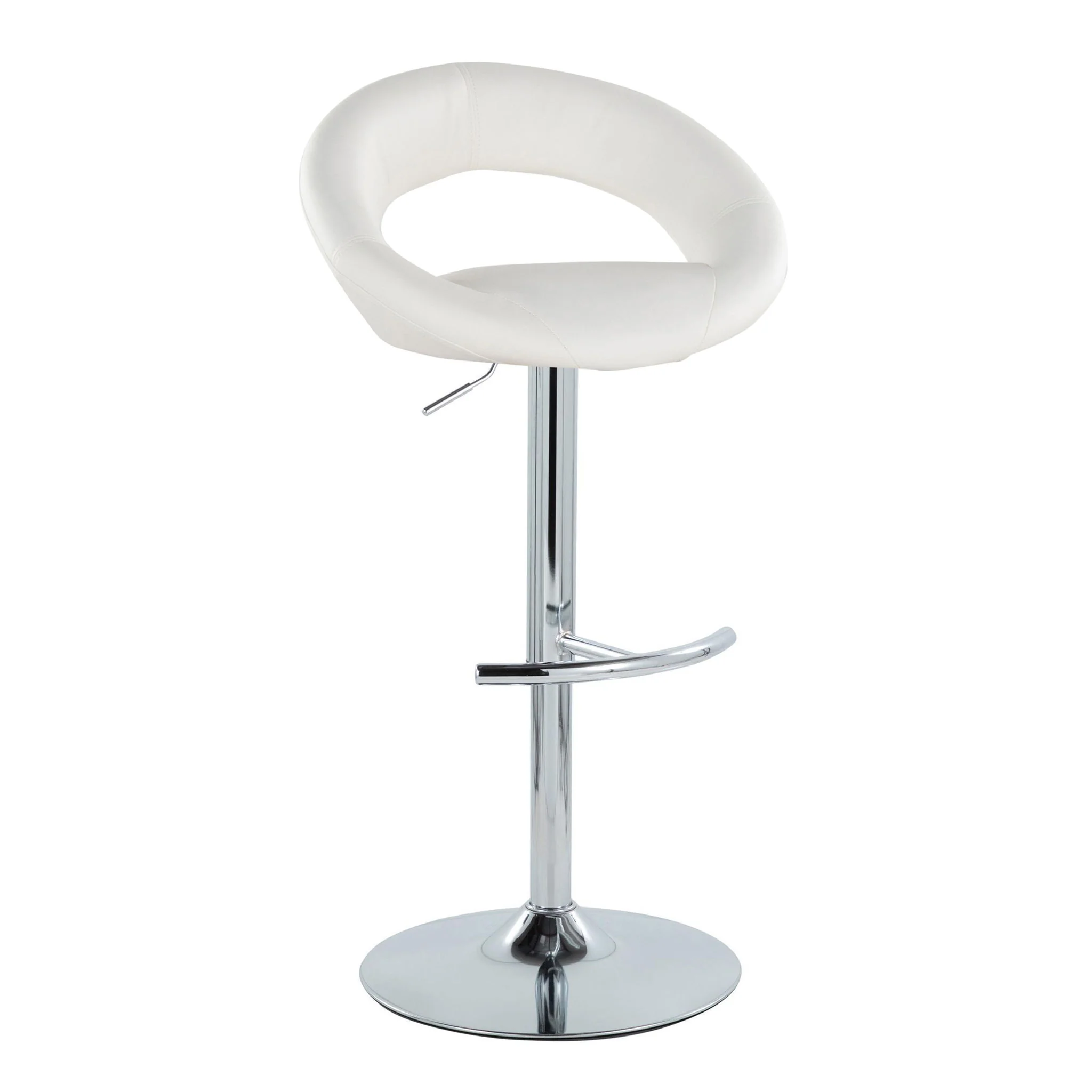 Posh - Contemporary Adjustable Barstool With Swivel With Rounded T Footrest (Set of 2) - Image 5