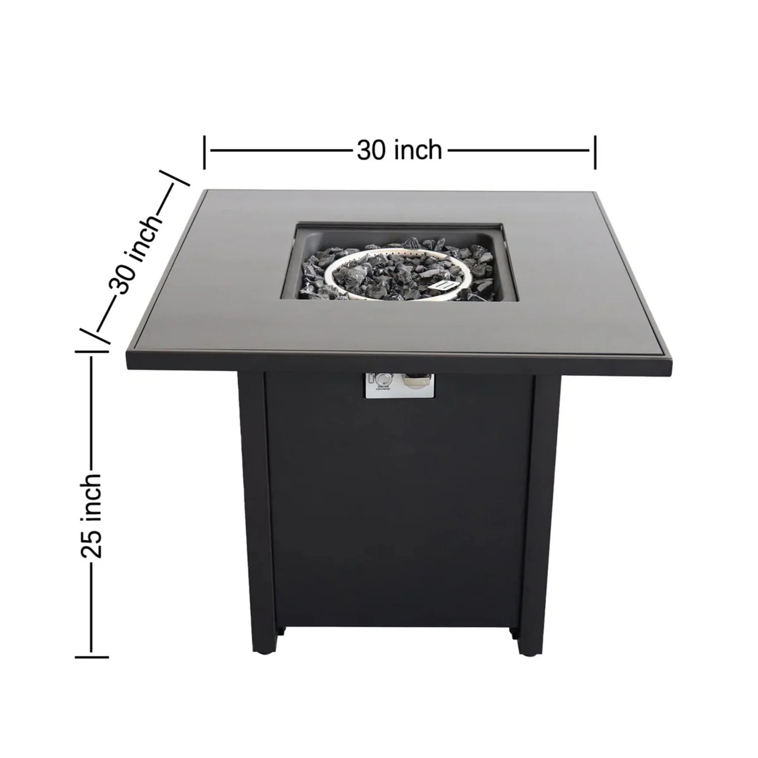 Powder Coated Fire Pit With Top - Black - Image 3