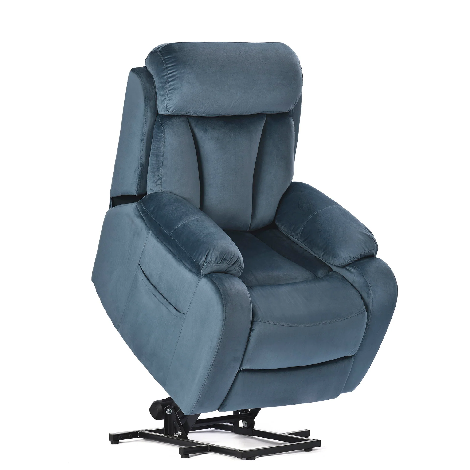 Power Lift Chair Recliner With Remote Control, Electric Reclining Sofa, Fabric Power Recliner For Living Room - Navy Blue - Image 3