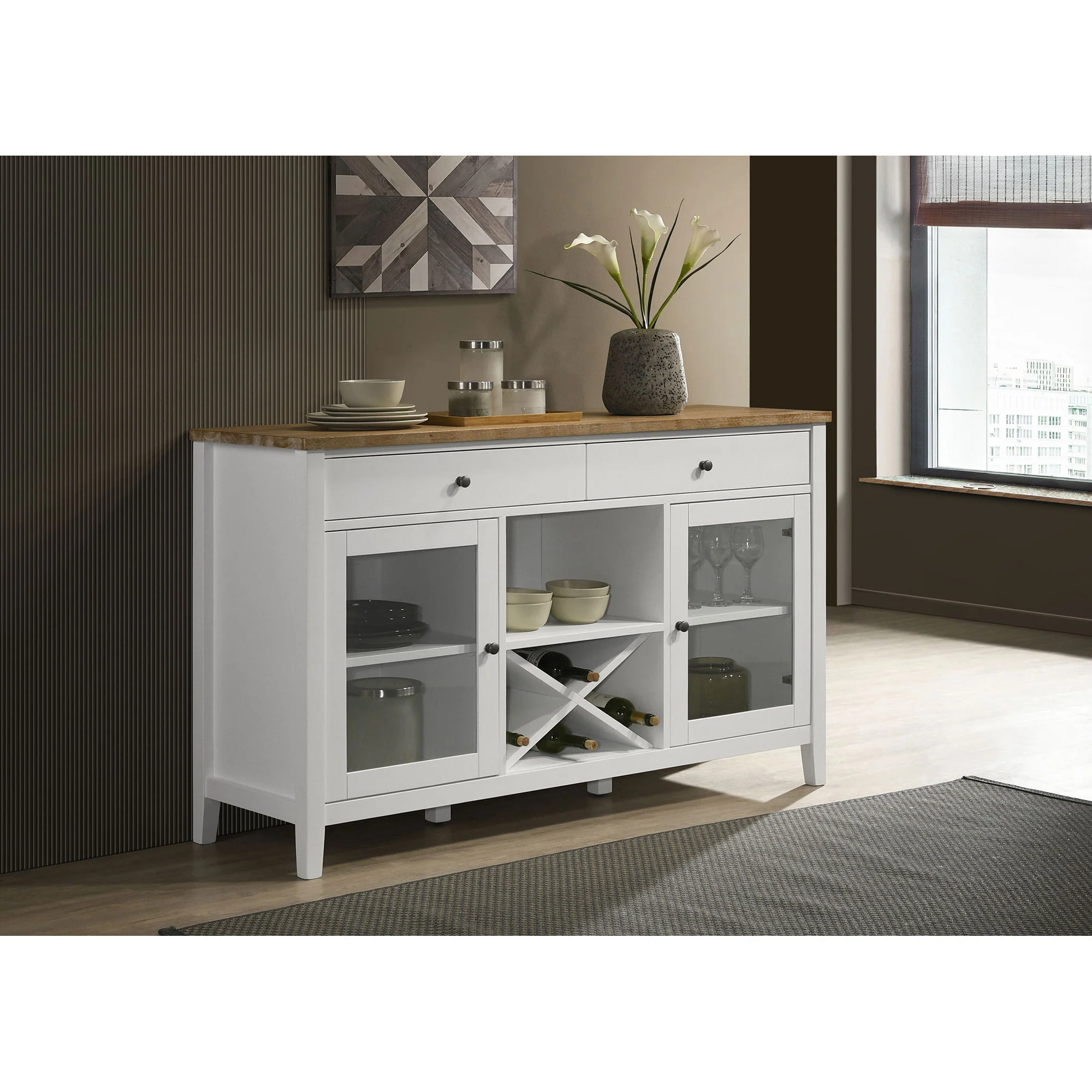Prager - 2 Door Dining Sideboard - White - Image 4