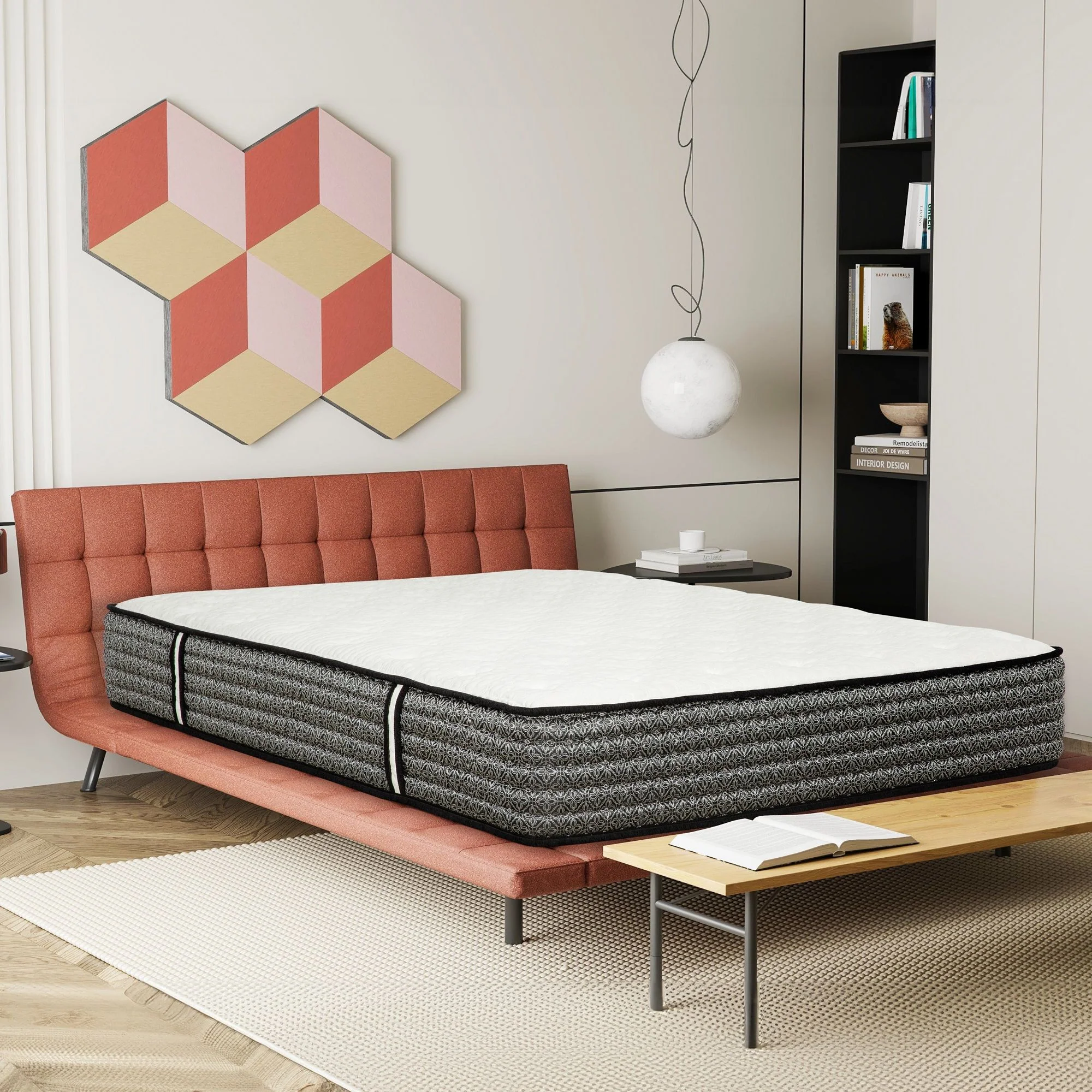 Premium 12" Queen Size Hybrid Mattress In A Box Soft Gel Memory Foam Top With Cooling Technology - Gray / White - Image 3