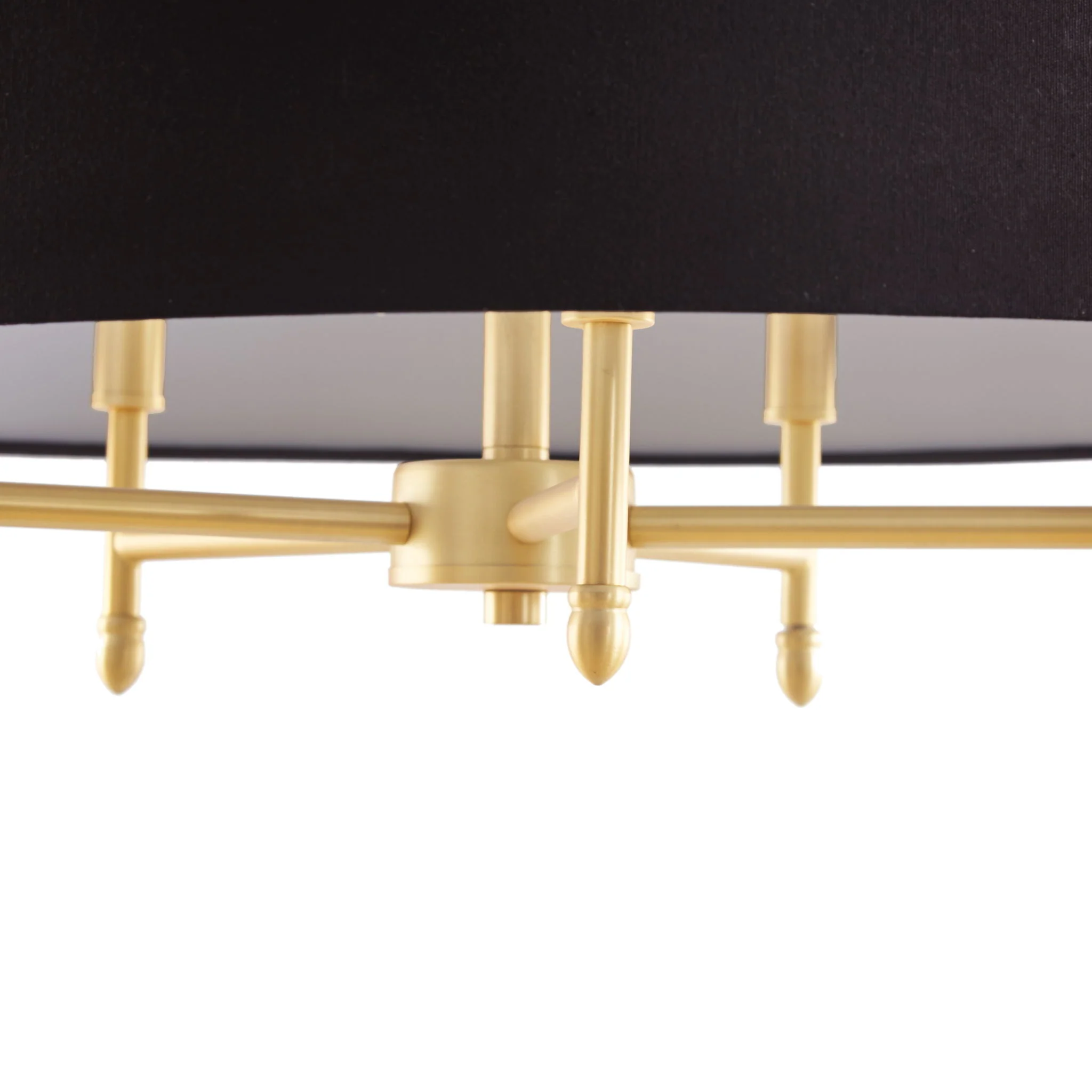 Presidio - 5-Light Black Drum Shade Chandelier - Gold / Black - Image 4