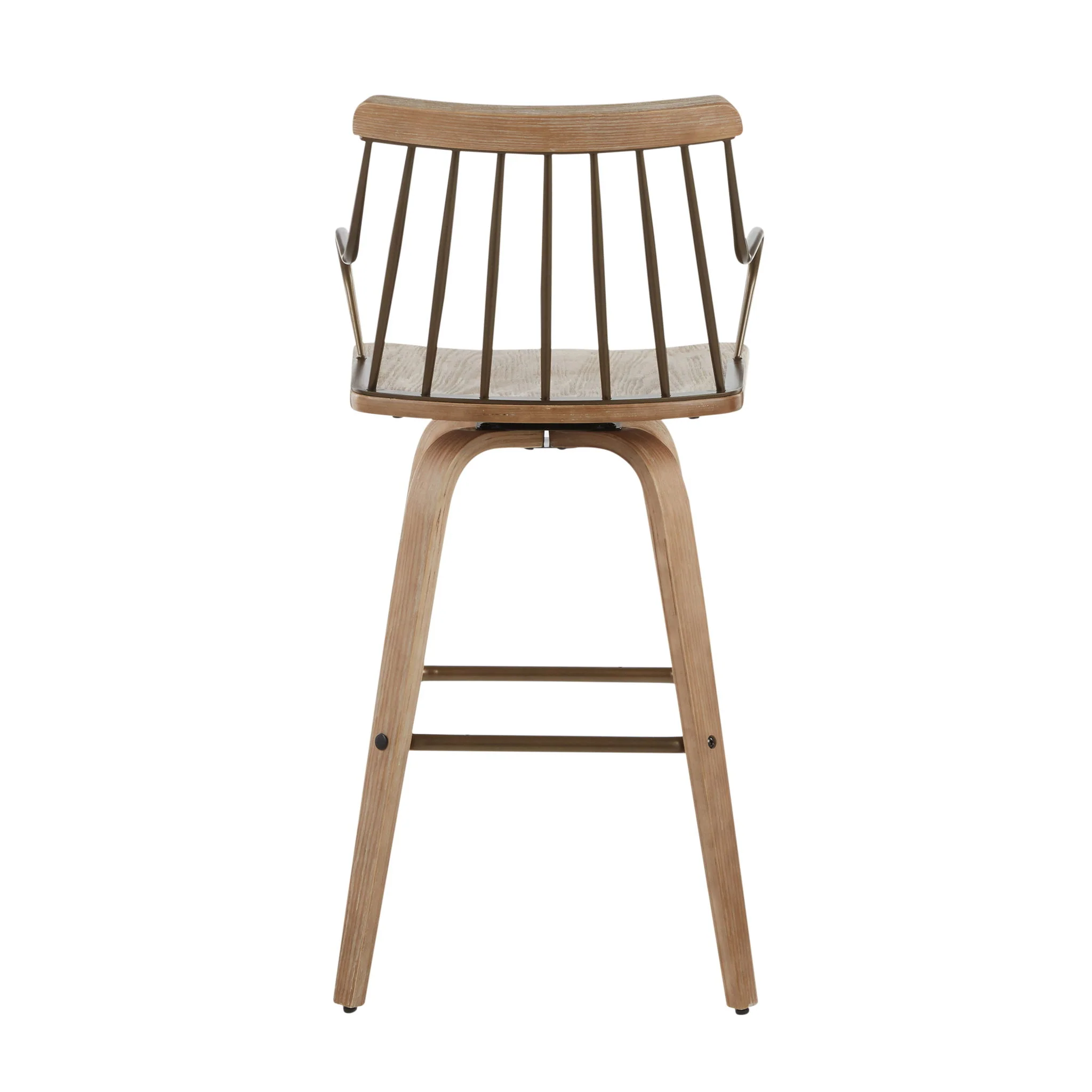 Preston - Farmhouse Counter Stool - White Washed / Antique Copper - Image 2