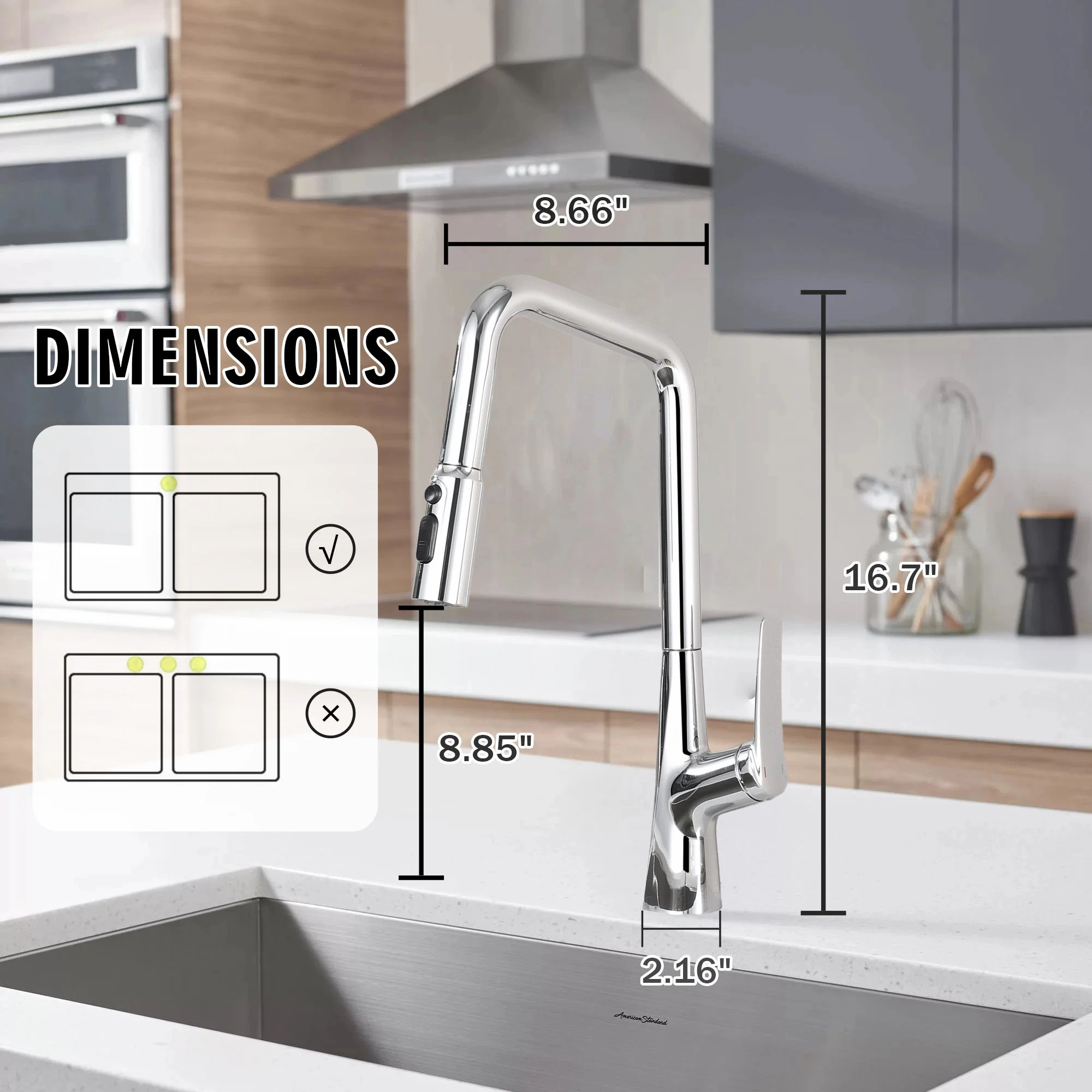 Professional Kitchen Faucet With 3 Function 360 Sprayer And 1 Touch Switching - Image 7