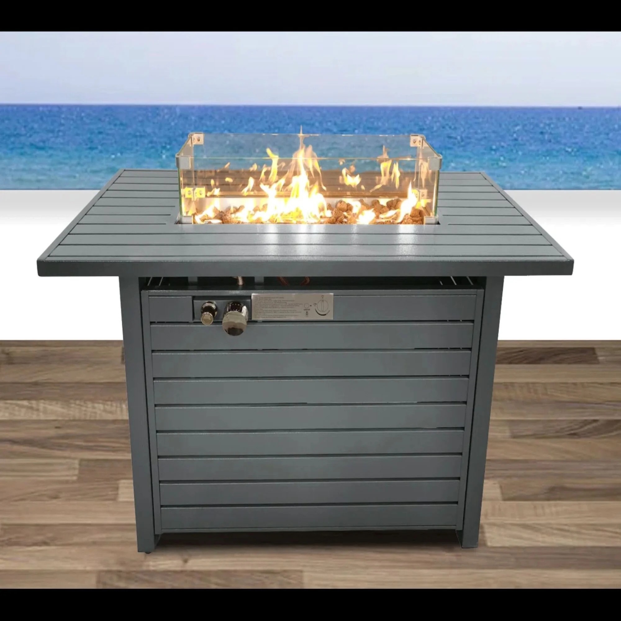 Propane Outdoor Fire Pit Table With Lid Versatile Fuel Options - Image 8