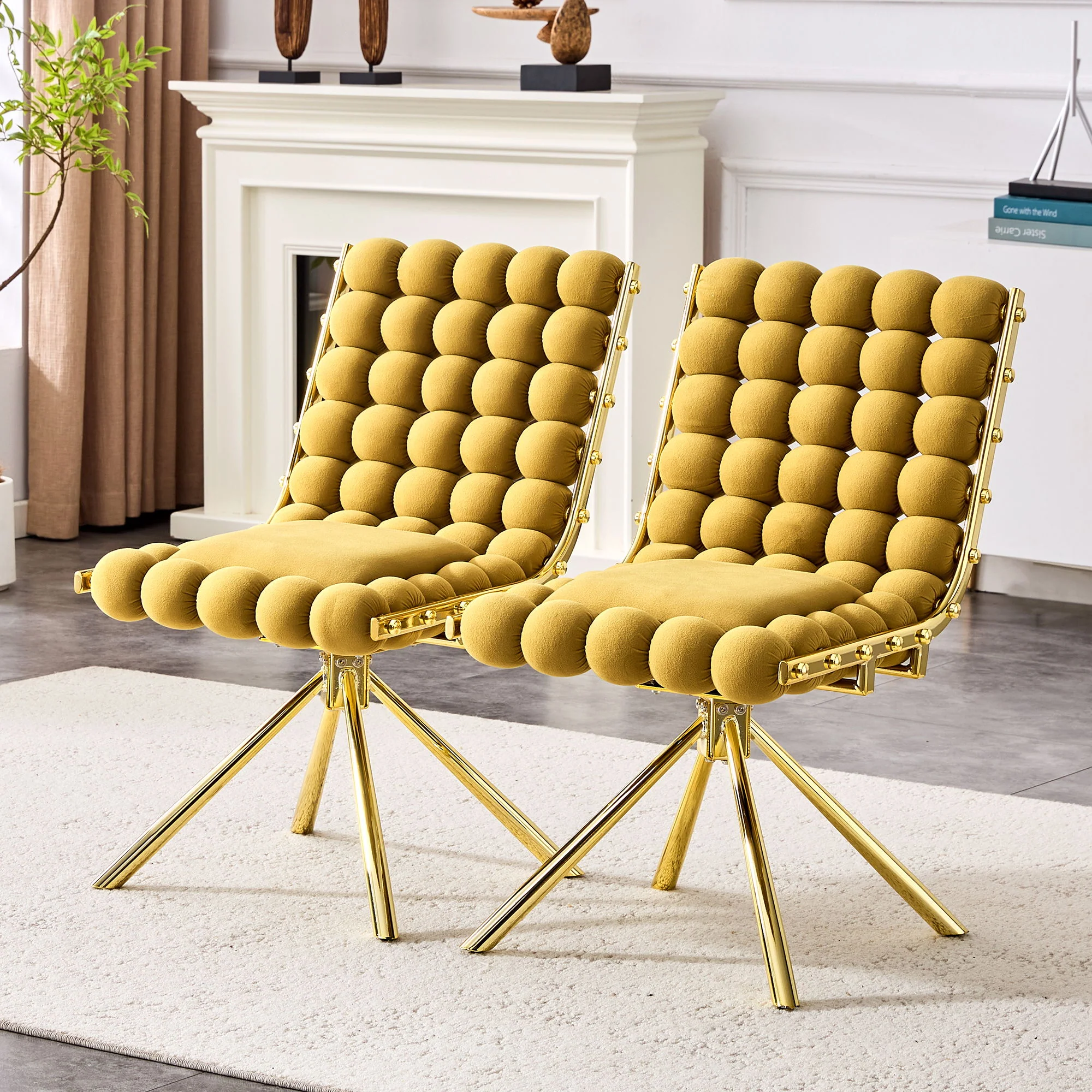 Puffy Bubble, Ball Chain Dining Chairs For Dining Room (Set of 2) - Image 4