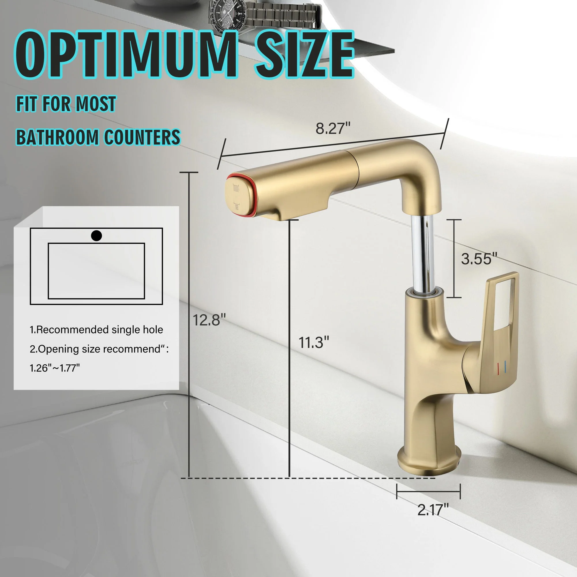 Pull Down Vessel Faucet With Lift Spout & Dual Spray Modes - Image 5
