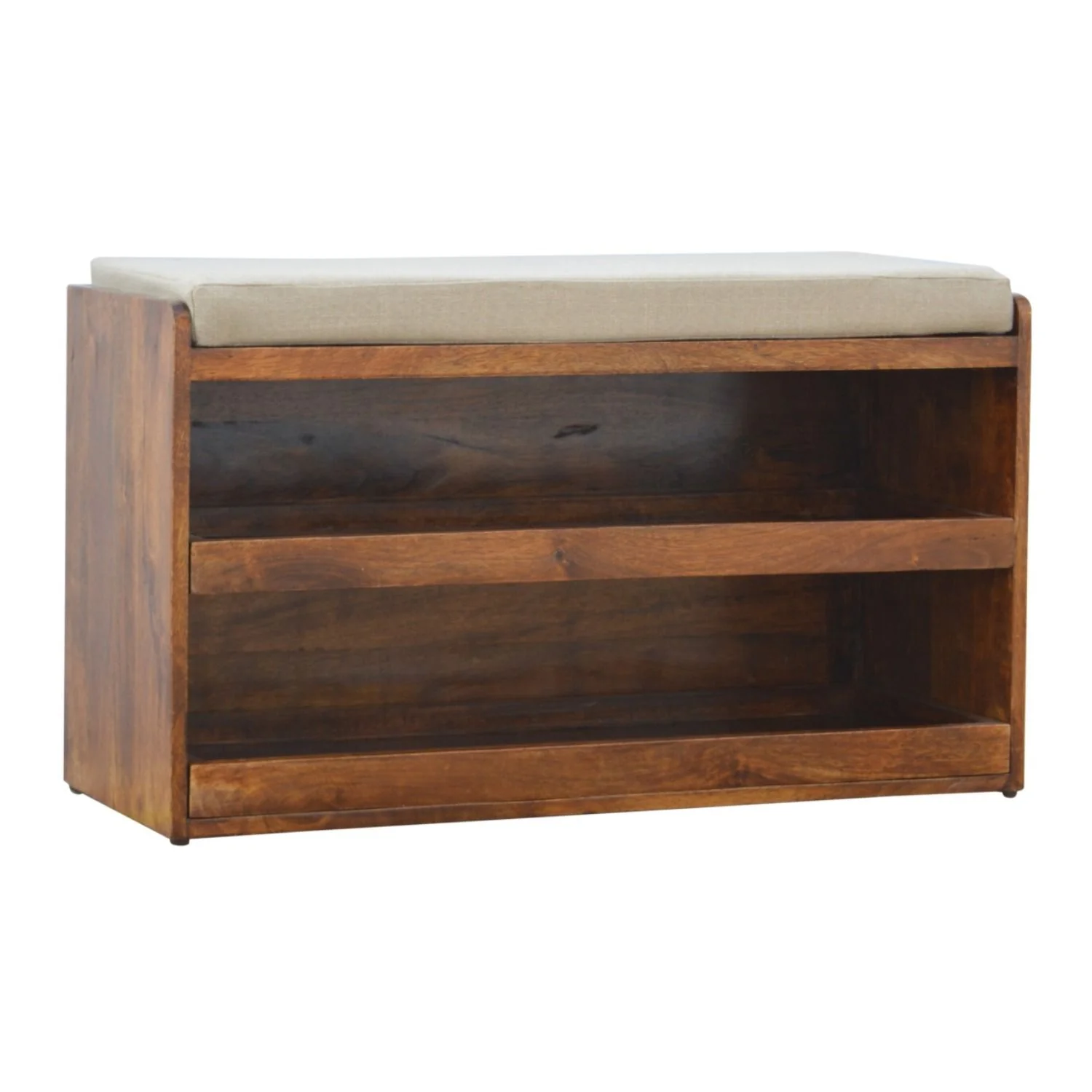 Pull Out Shoe Bench - Chestnut / Mud Linen - Image 3