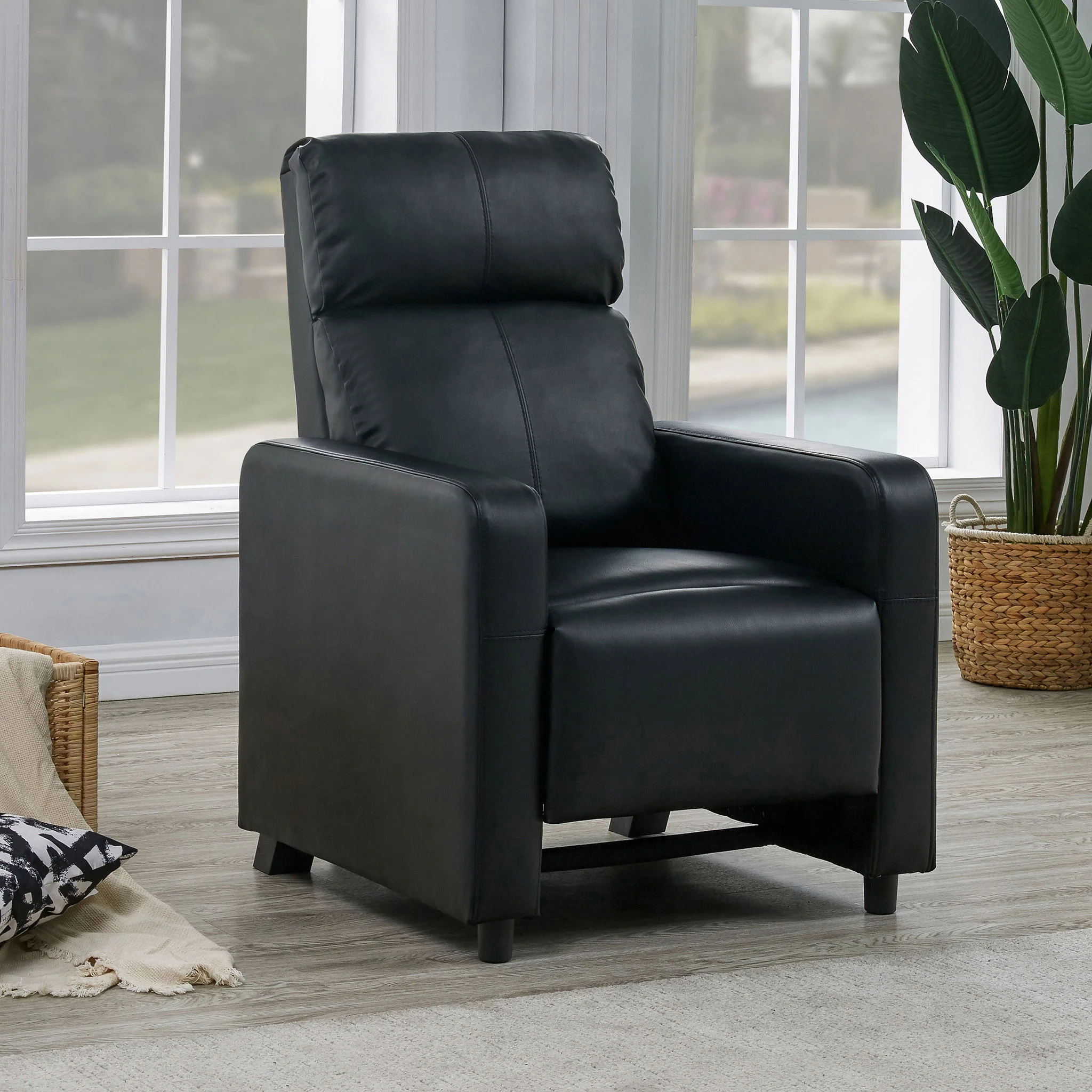 Push Back Recliner - Black - Image 2