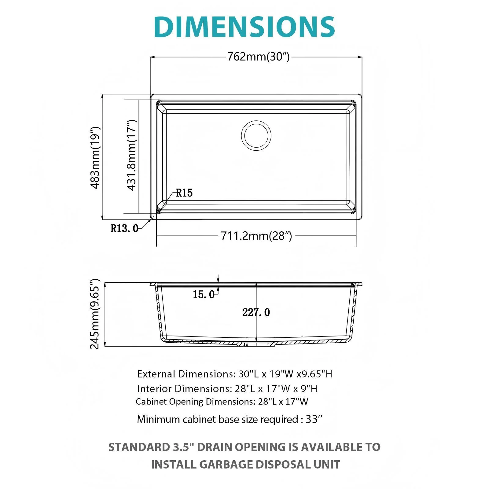Quartz Composite Kitchen Sink With Undermount Design, Durable Single Bowl Workstation - Image 8