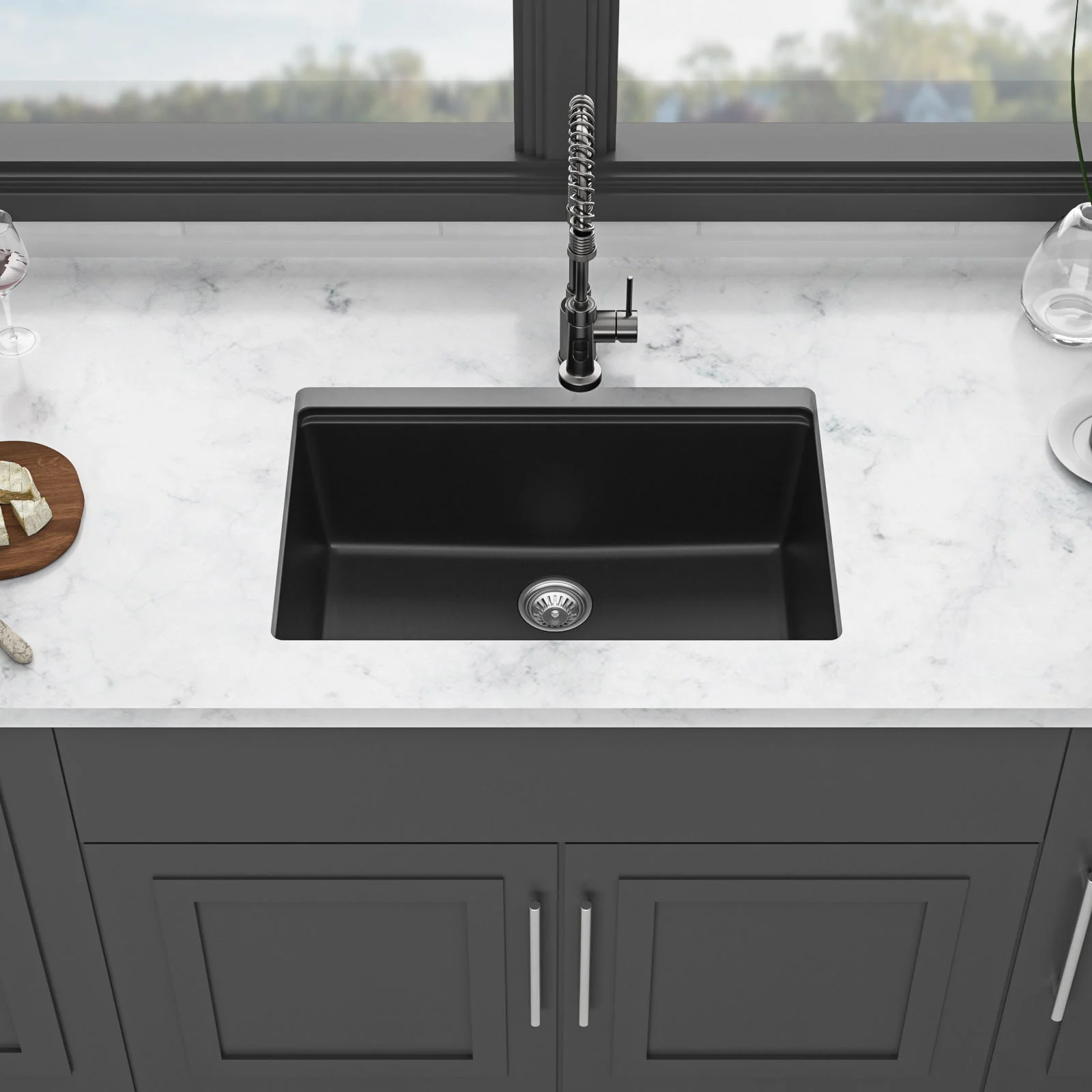 Quartz Kitchen Sink, Granite Composite Workstation Undermount - Image 4