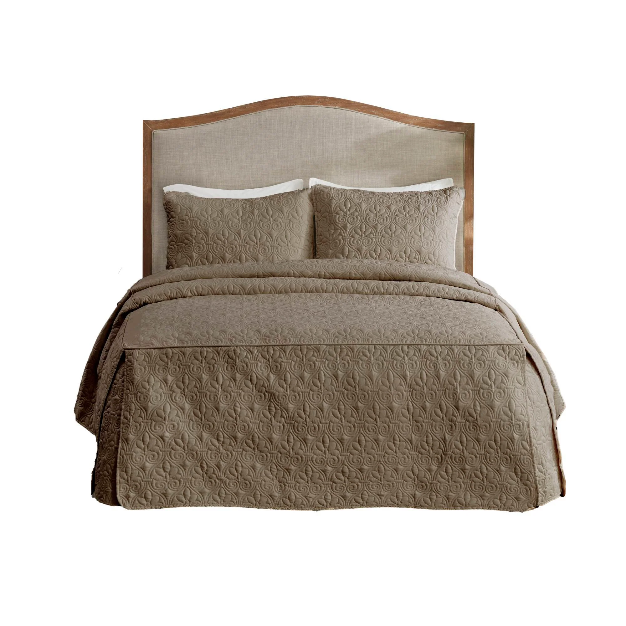 Quebec - King Fitted Bedspread (Set of 3) - Neutral - Image 3