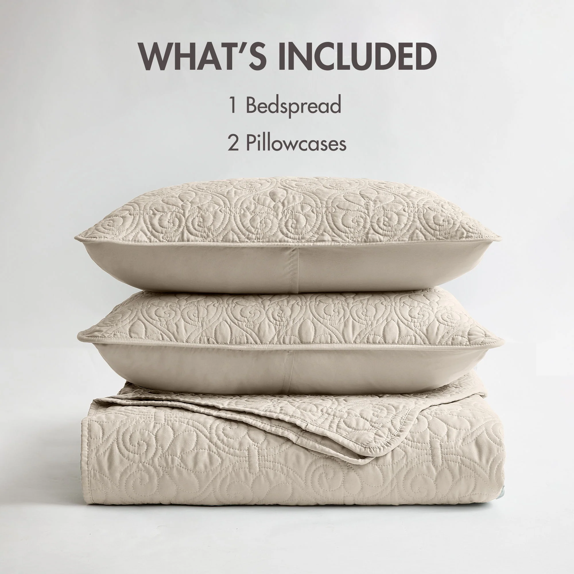 Quebec - Reversible Bedspread Set - Cream - Image 3